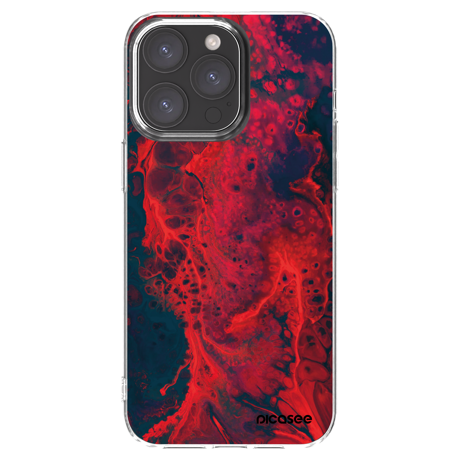 Picasee silikonska prozirna maskica za Apple iPhone 15 Pro Max - Organic red