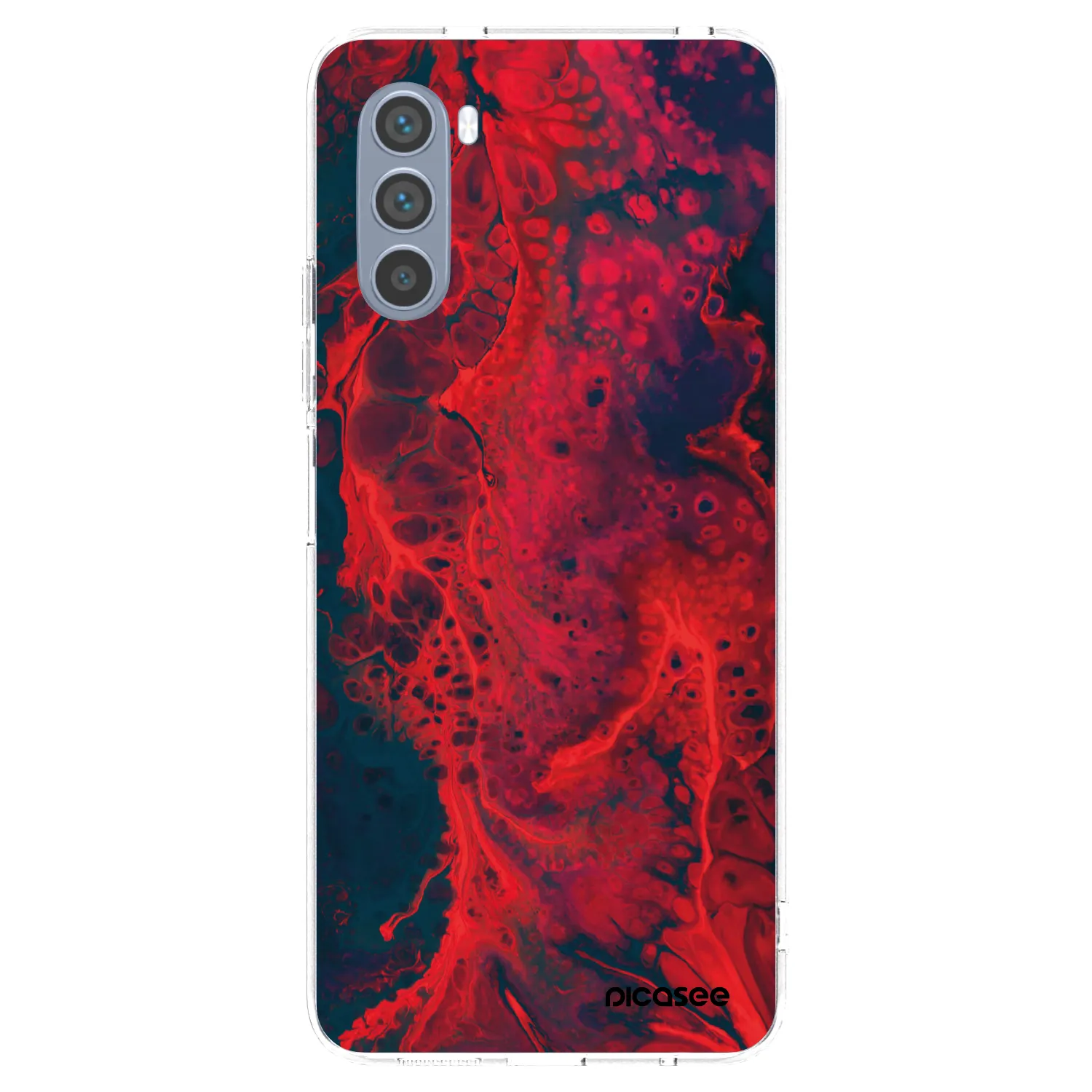Picasee silikonska prozirna maskica za Motorola Moto G62 - Organic red