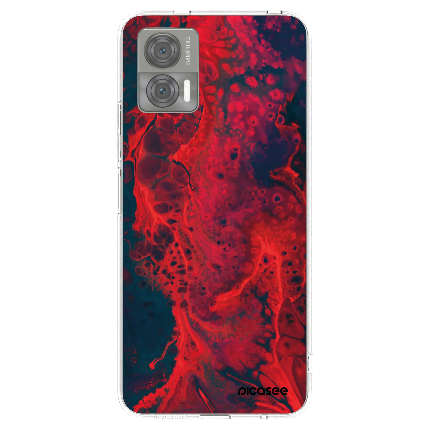 Picasee silikonska prozirna maskica za Motorola Edge 30 Neo - Organic red