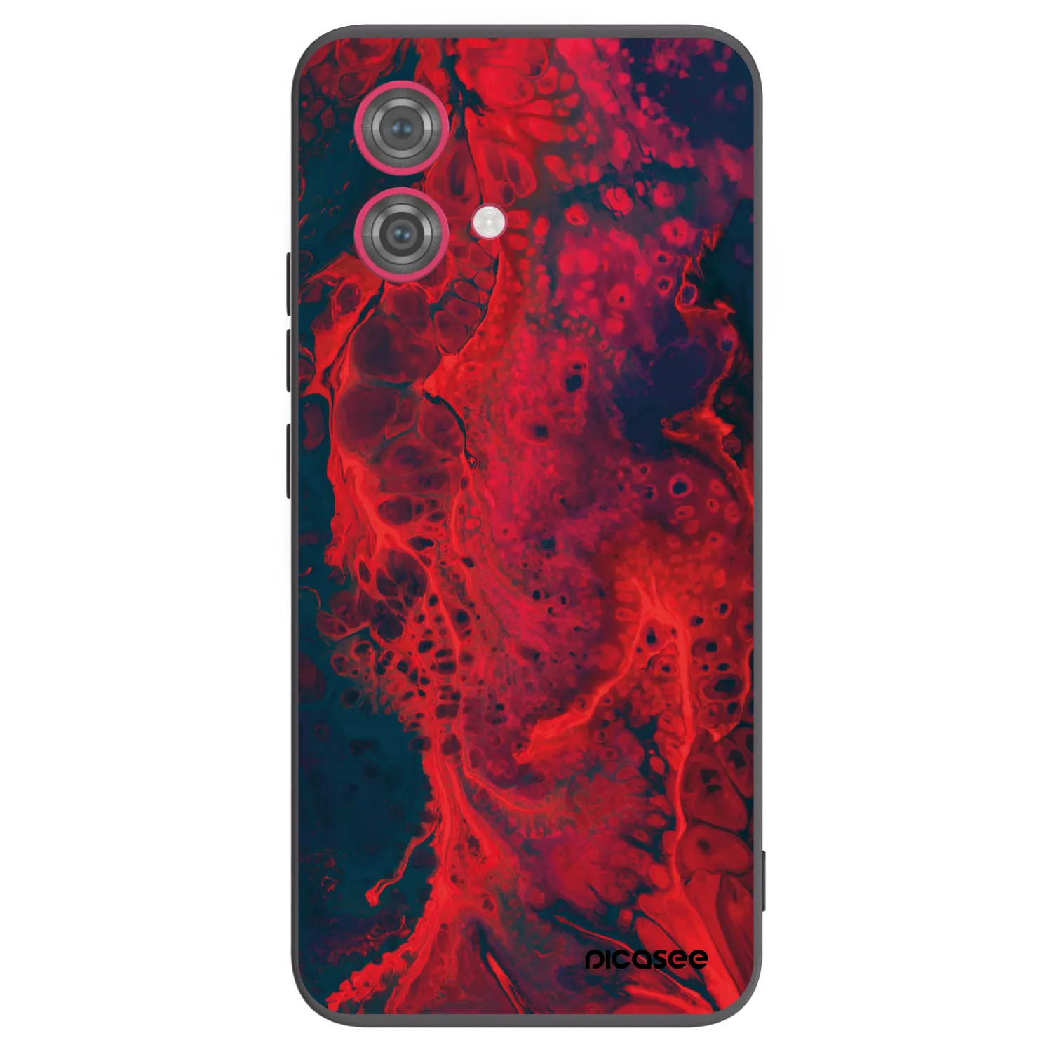 Picasee crna silikonska maskica za Motorola Moto G84 5G - Organic red