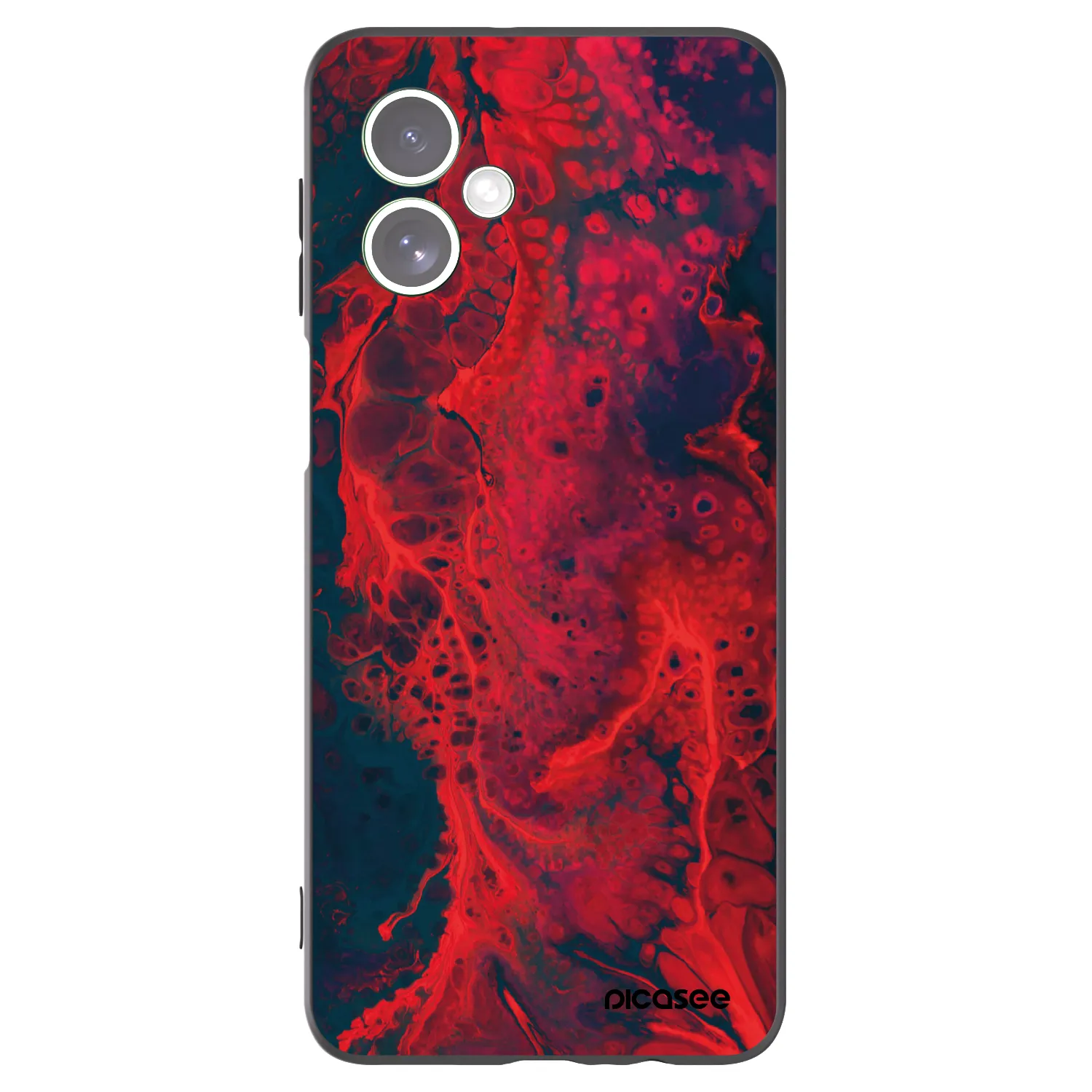 Picasee crna silikonska maskica za Motorola Moto G54 5G - Organic red
