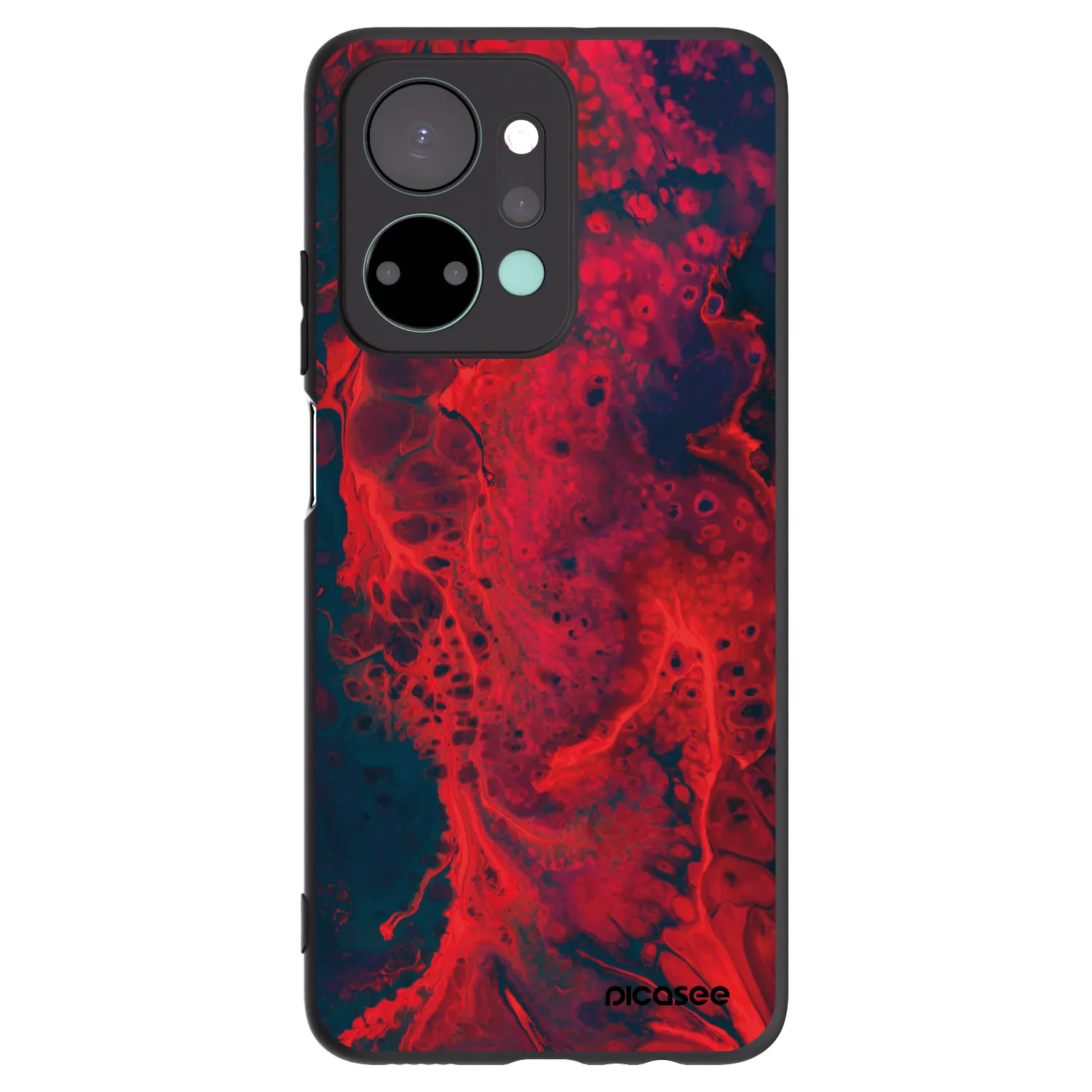 Picasee crna silikonska maskica za Honor X7a - Organic red