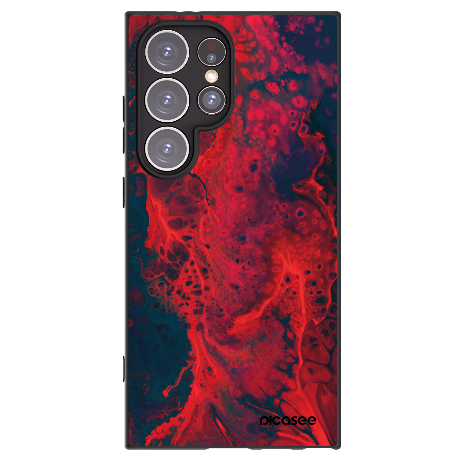 Picasee crna silikonska maskica za Samsung Galaxy S24 Ultra S928B 5G - Organic red