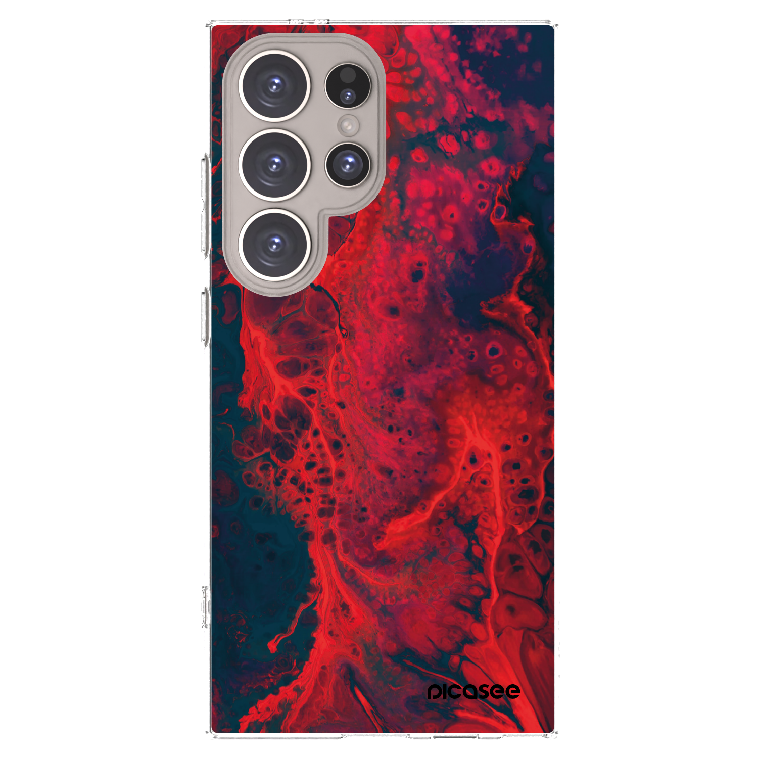 Picasee silikonska prozirna maskica za Samsung Galaxy S24 Ultra S928B 5G - Organic red