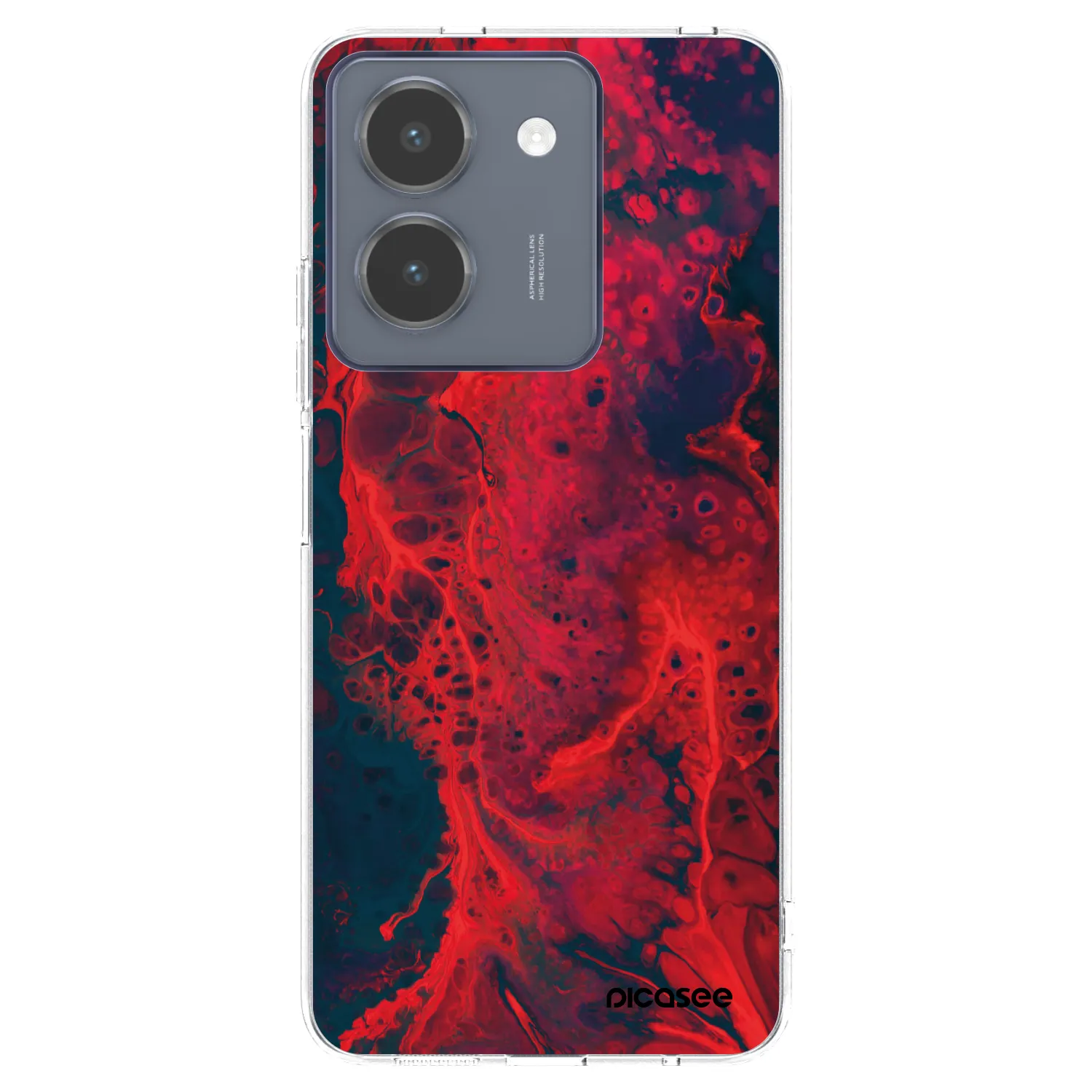 Picasee silikonska prozirna maskica za Vivo Y36 4G - Organic red