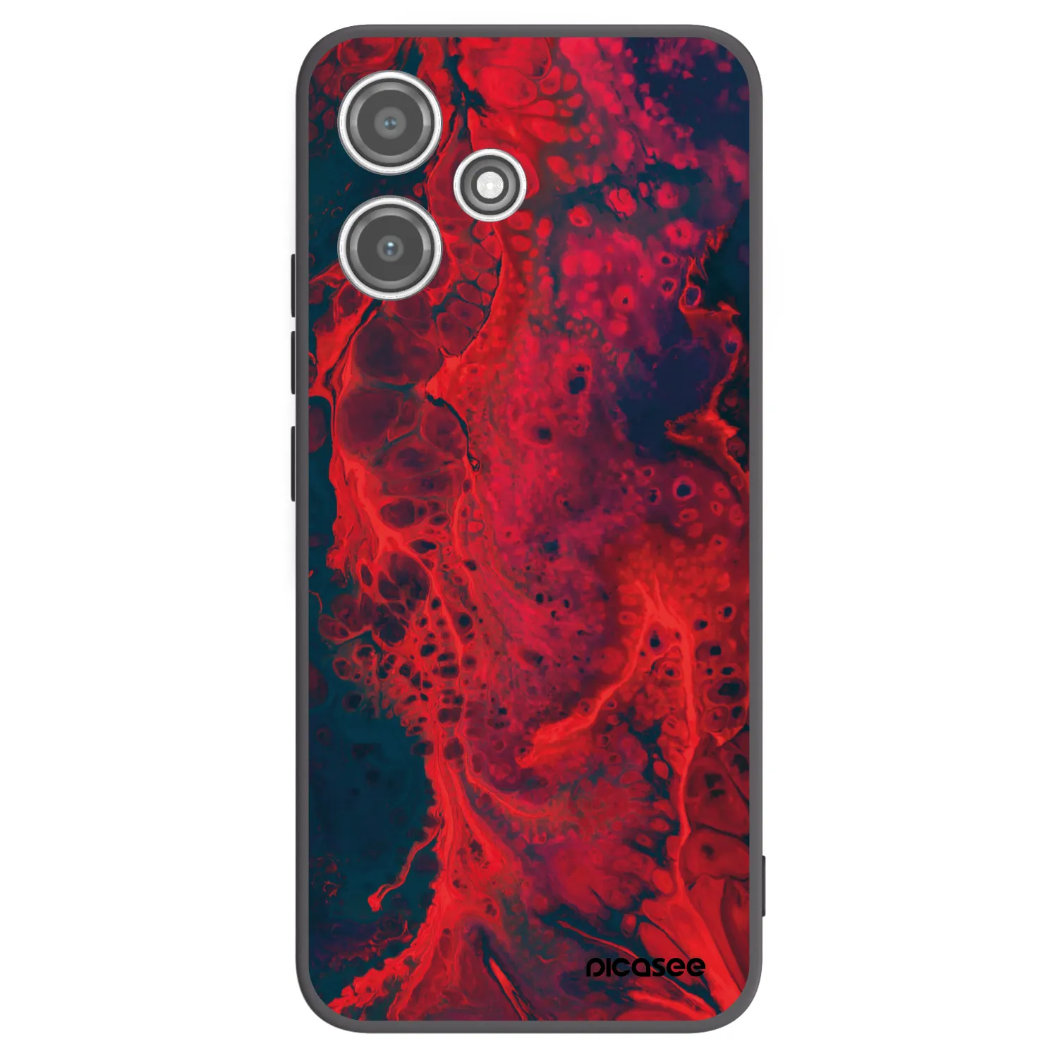 Picasee crna silikonska maskica za Xiaomi Redmi 12 5G - Organic red