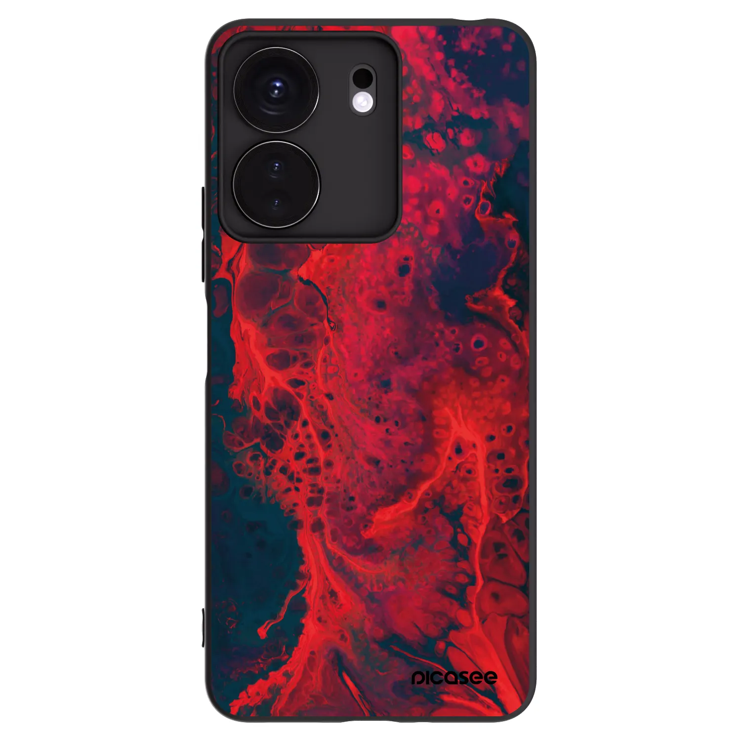 Picasee crna silikonska maskica za Xiaomi Redmi 13C 4G - Organic red