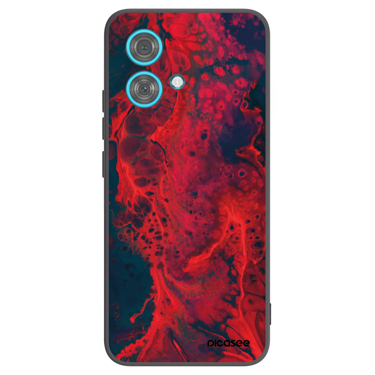 Picasee crna silikonska maskica za Motorola Edge 40 Neo - Organic red