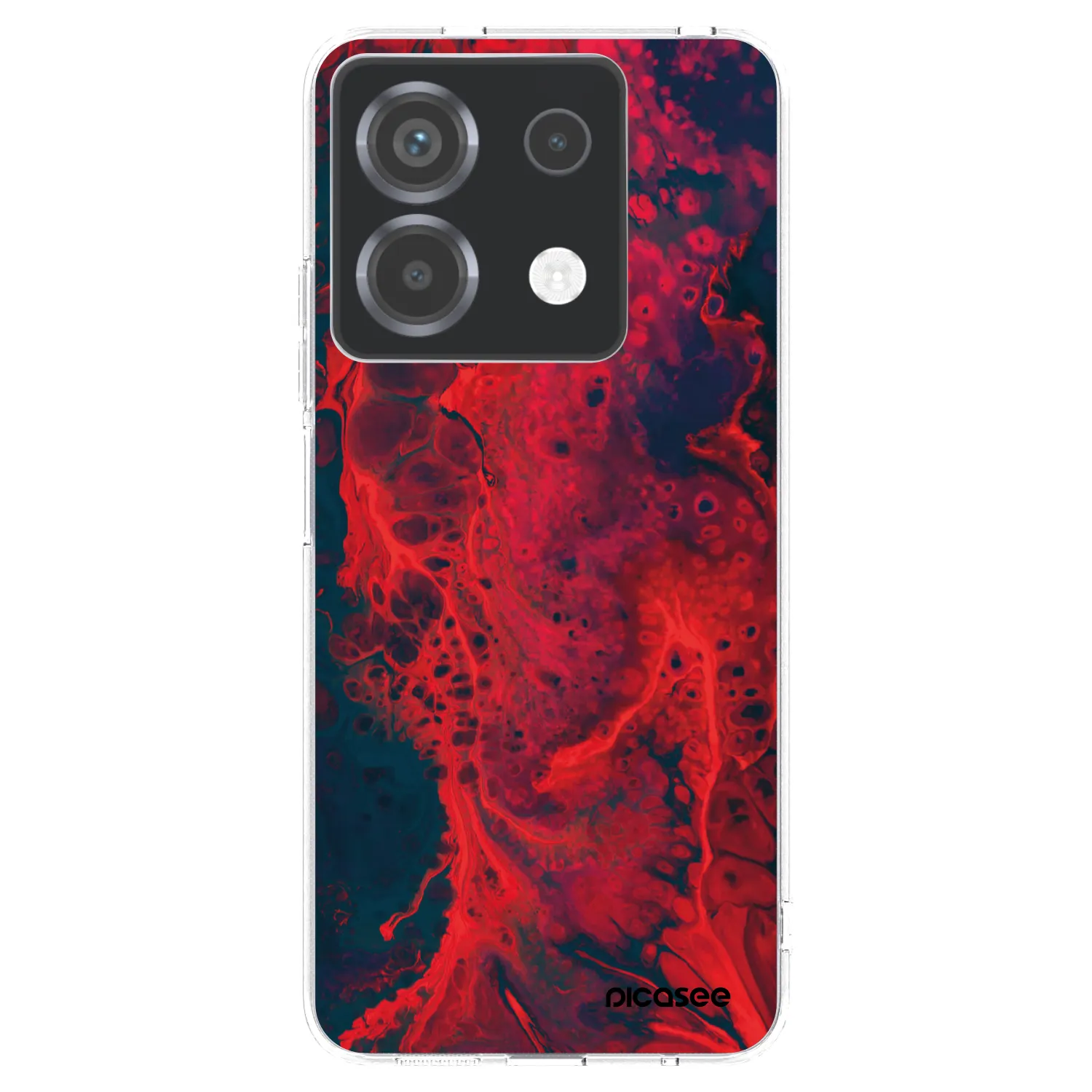 Picasee silikonska prozirna maskica za Xiaomi Poco X6 - Organic red