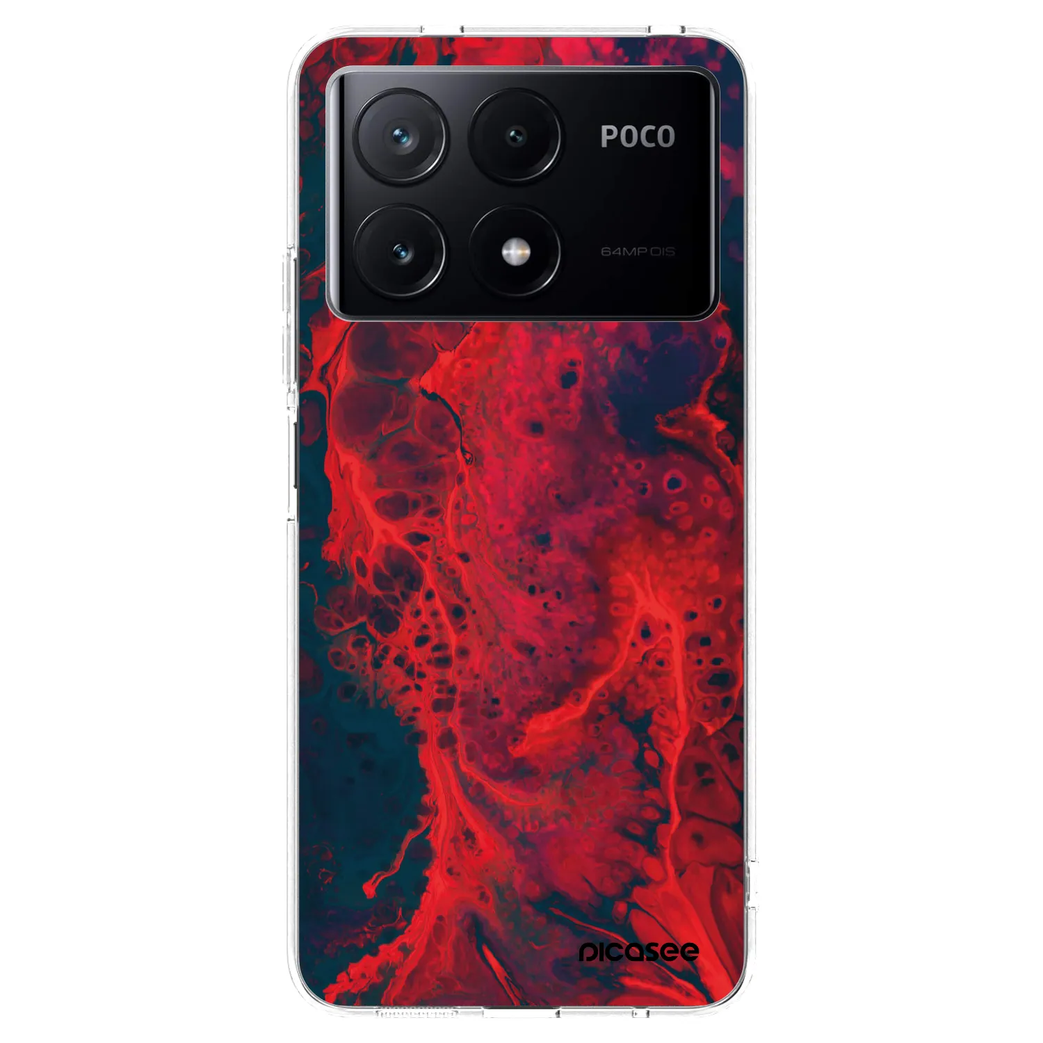 Picasee silikonska prozirna maskica za Xiaomi Poco X6 Pro - Organic red