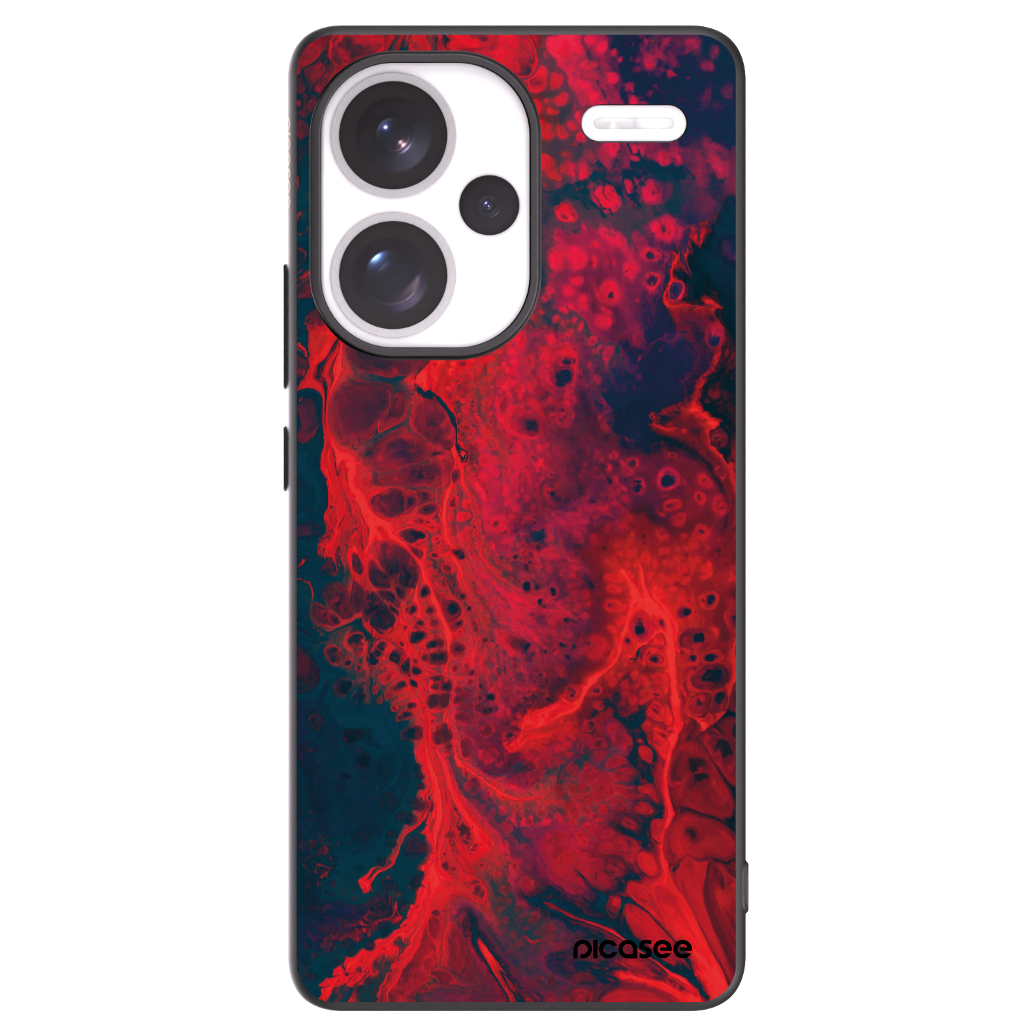 Picasee crna silikonska maskica za Xiaomi Redmi Note 13 Pro+ 5G - Organic red