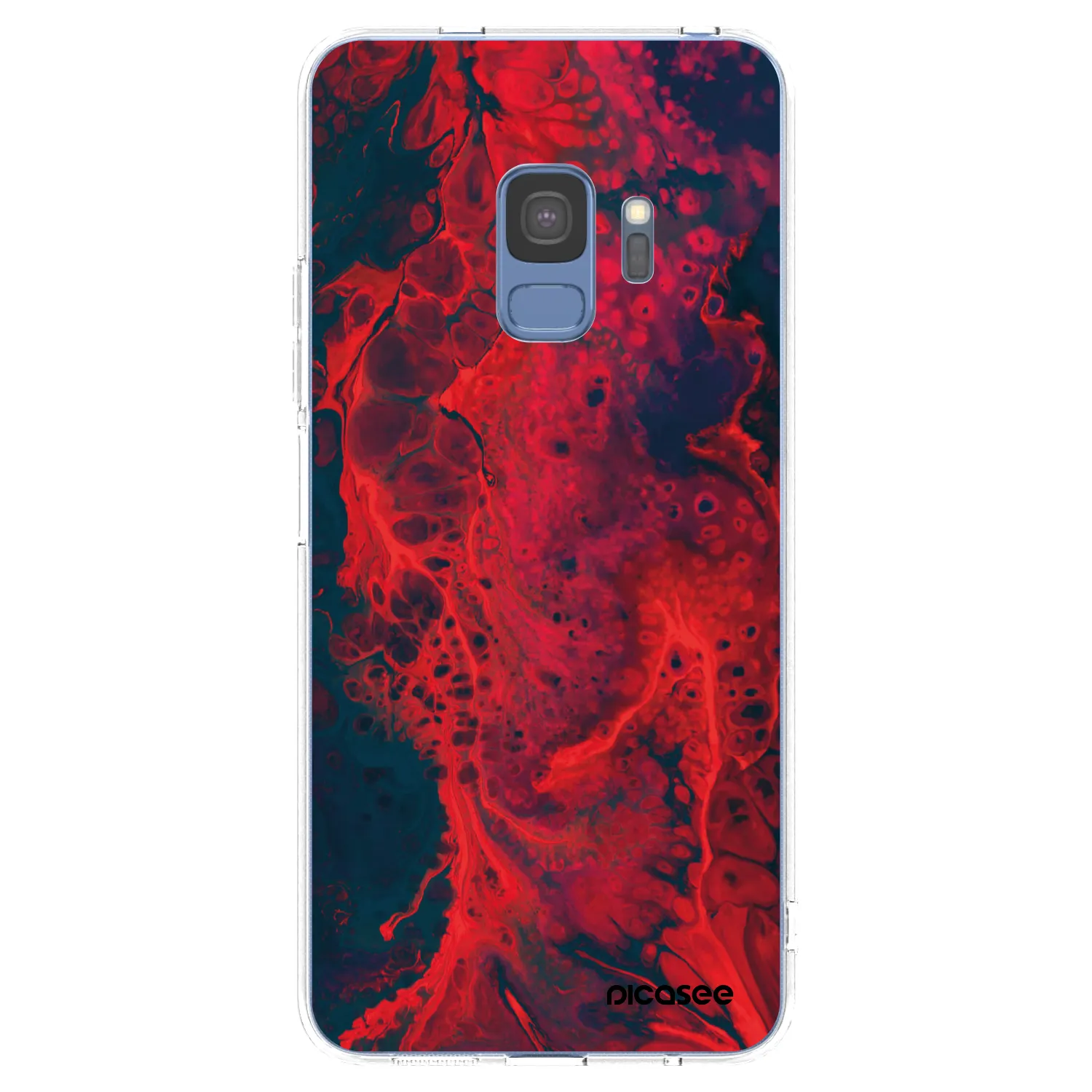 Picasee silikonska prozirna maskica za Samsung Galaxy S9 G960F - Organic red