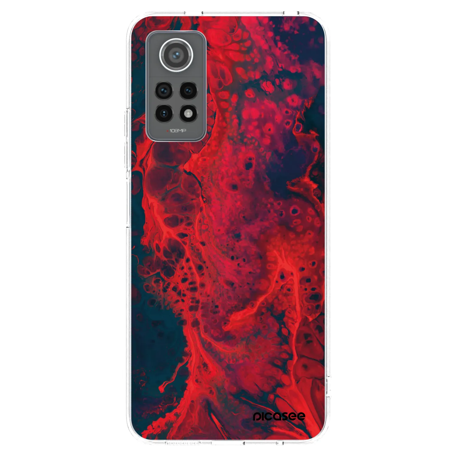 Picasee silikonska prozirna maskica za Xiaomi Redmi Note 12 Pro 4G - Organic red