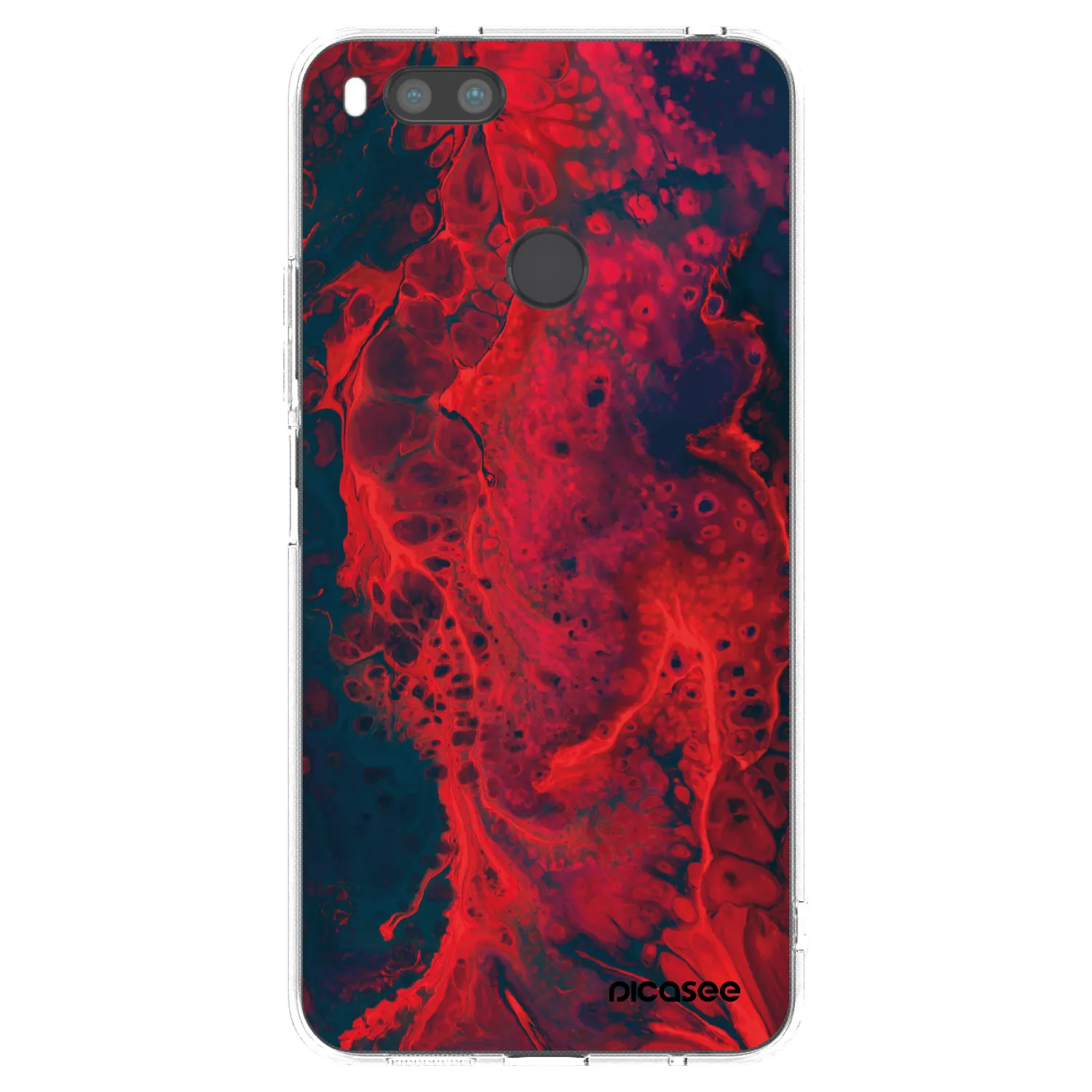 Picasee silikonska prozirna maskica za Xiaomi Mi A1 Global - Organic red