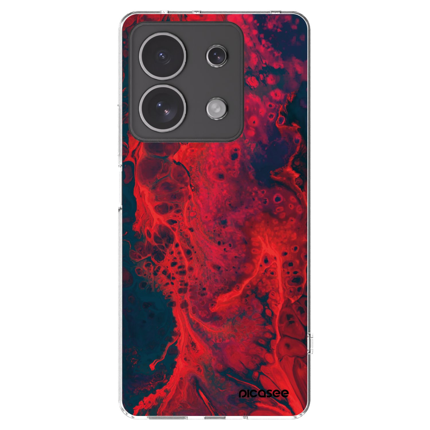 Picasee silikonska prozirna maskica za Xiaomi Redmi Note 13 4G - Organic red