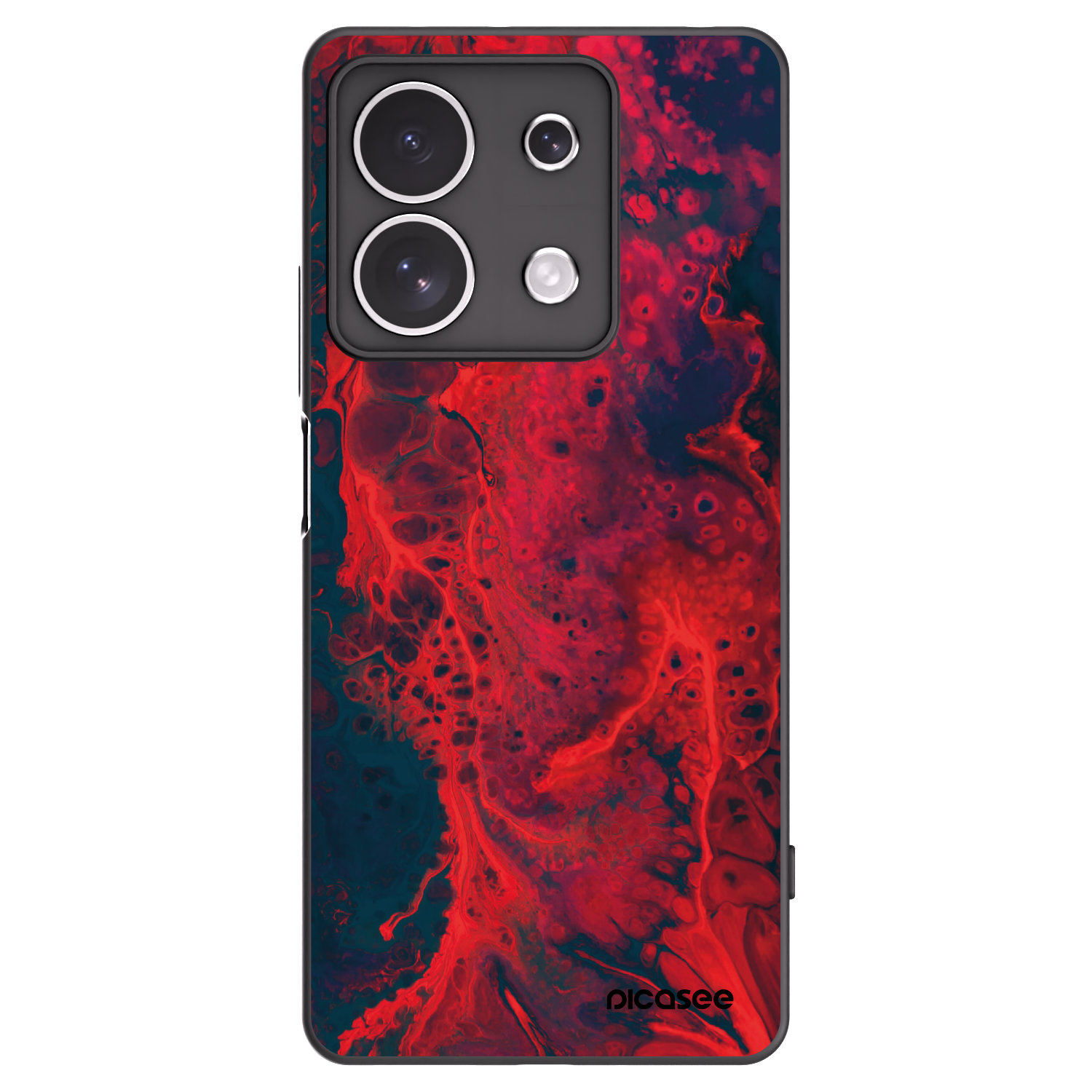 Picasee crna silikonska maskica za Xiaomi Redmi Note 13 4G - Organic red