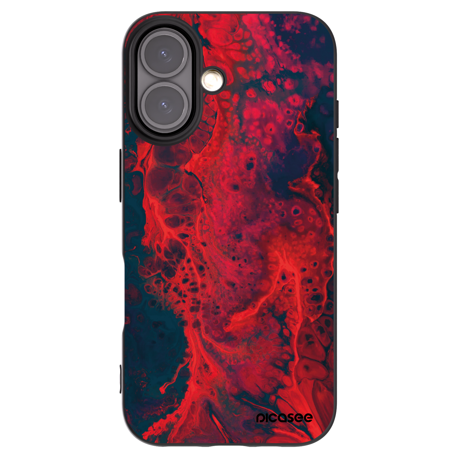 Picasee crna silikonska maskica za Apple iPhone 16 - Organic red