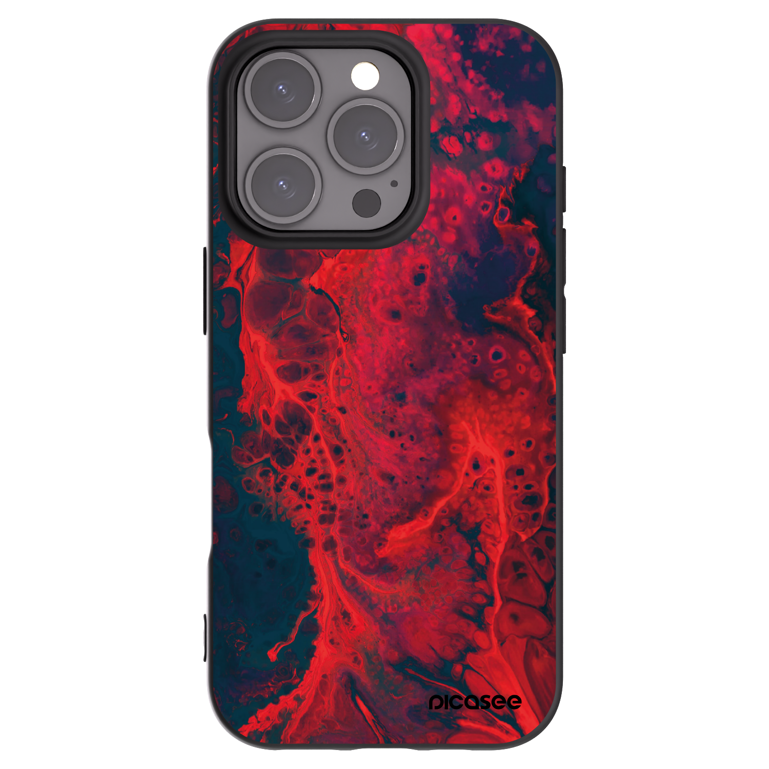 Picasee crna silikonska maskica za Apple iPhone 16 Pro - Organic red