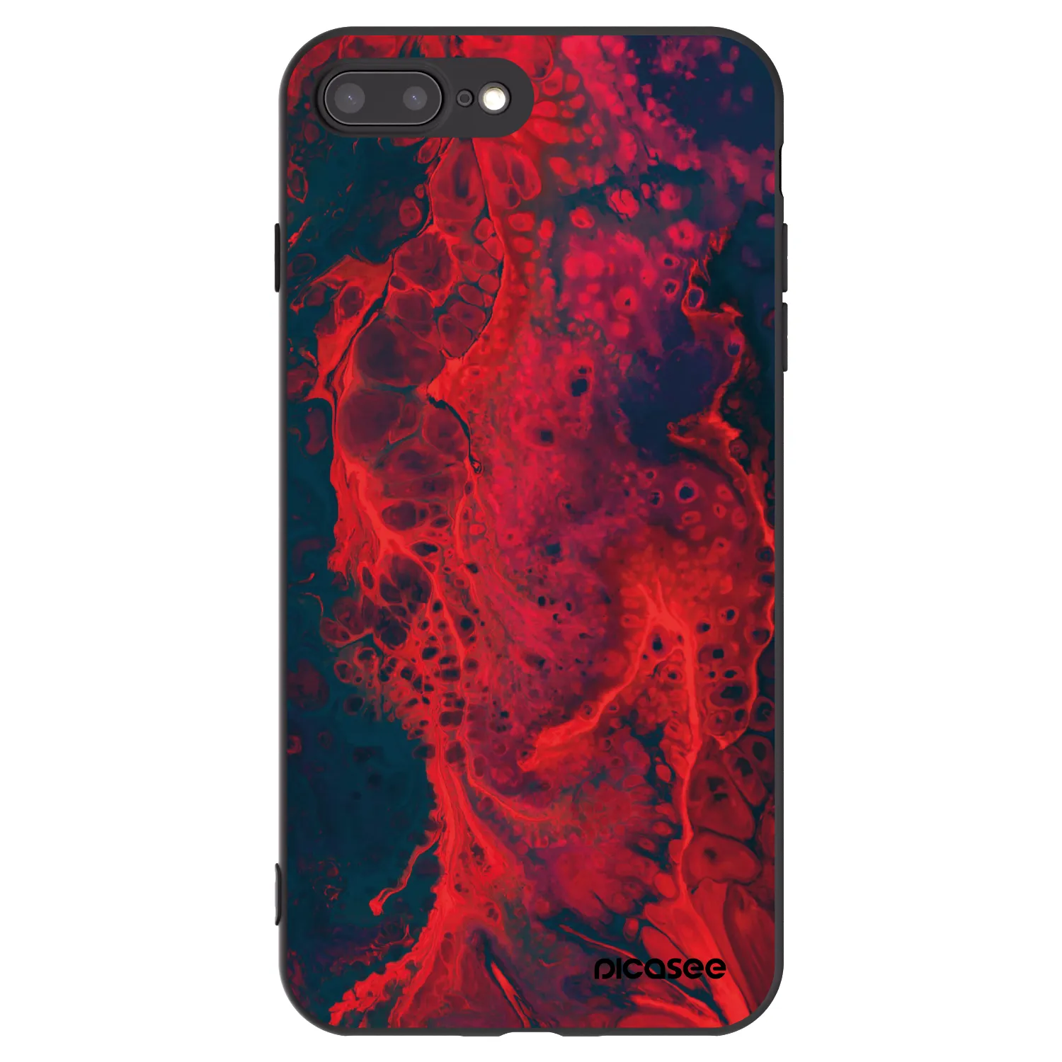 Picasee crna silikonska maskica za Apple iPhone 8 Plus - Organic red