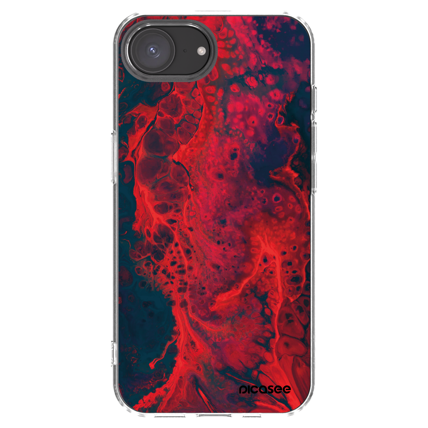 Picasee silikonska prozirna maskica za Apple iPhone 16e - Organic red