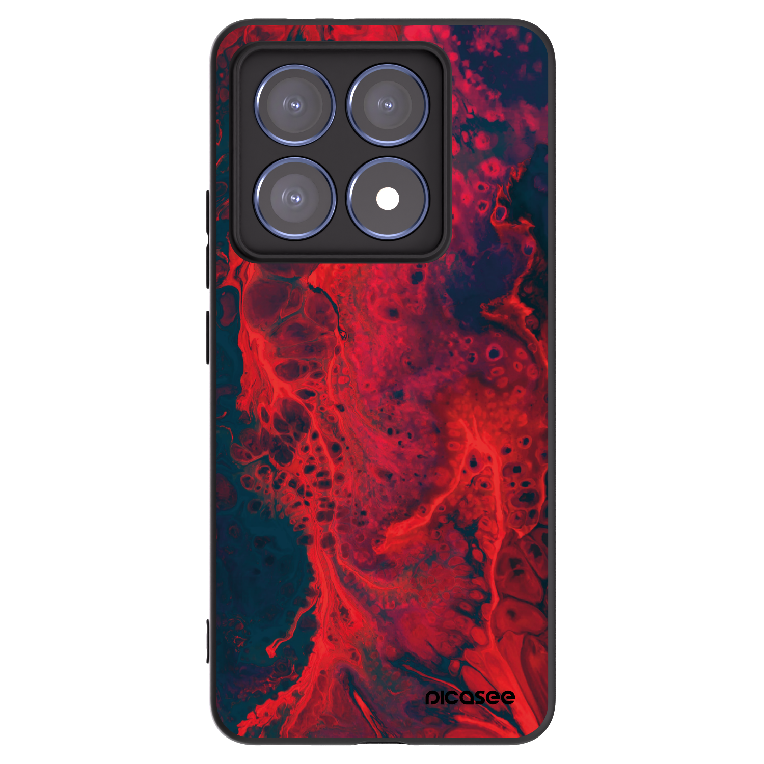 Picasee crna silikonska maskica za Xiaomi 14T Pro - Organic red