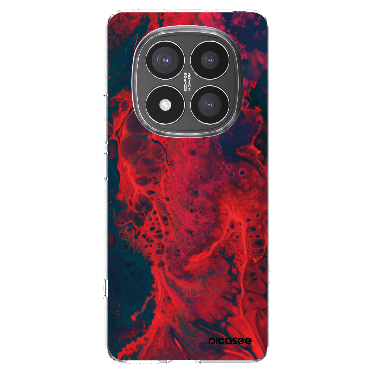 Picasee silikonska prozirna maskica za Xiaomi Redmi Note 14 Pro+ 5G - Organic red