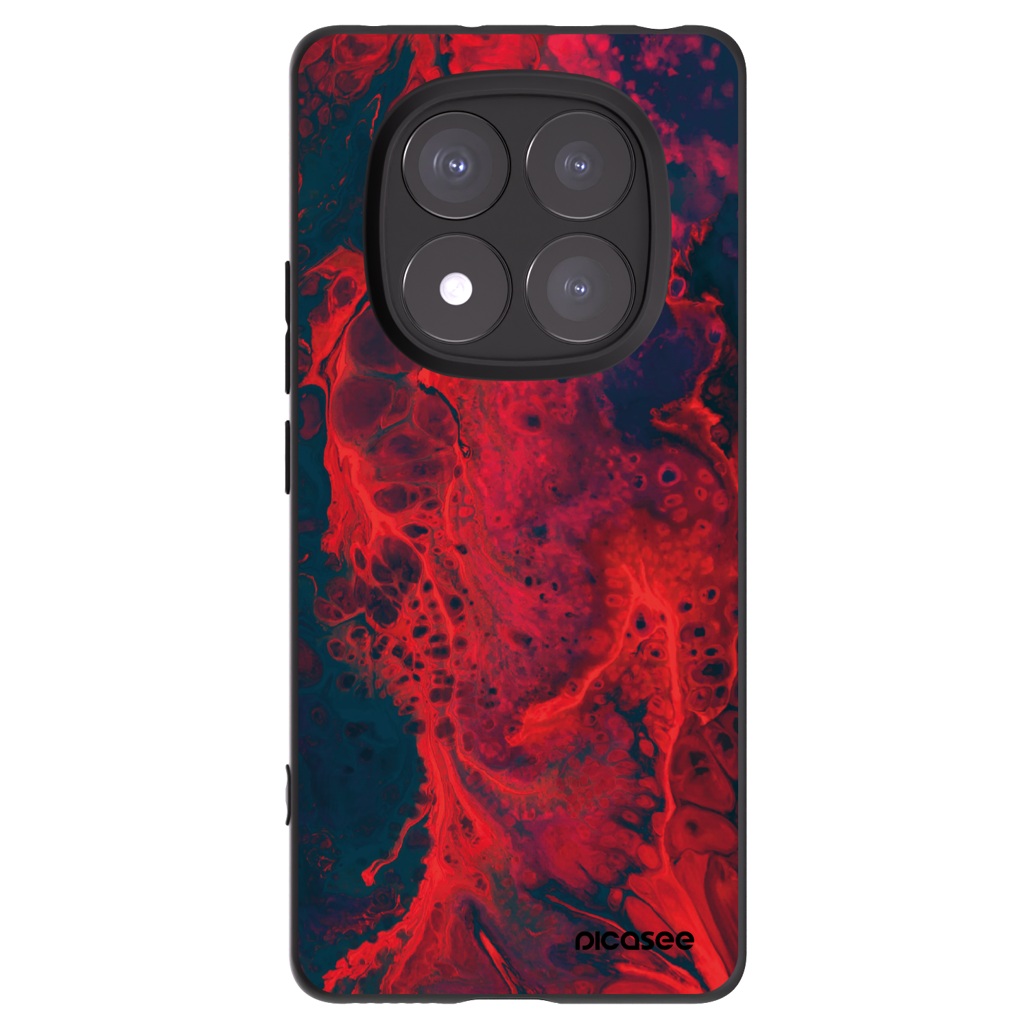 Picasee crna silikonska maskica za Xiaomi Redmi Note 14 Pro 5G - Organic red