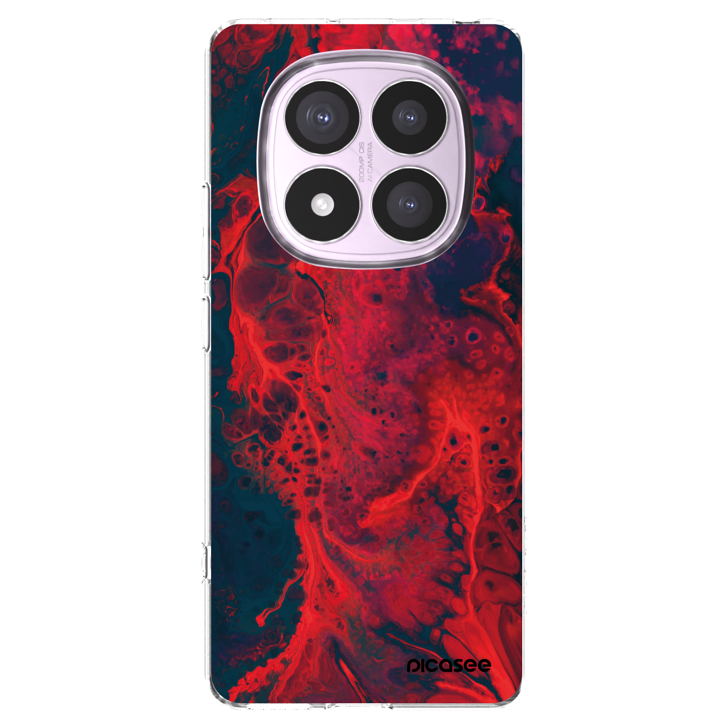 Picasee silikonska prozirna maskica za Xiaomi Redmi Note 14 Pro 5G - Organic red