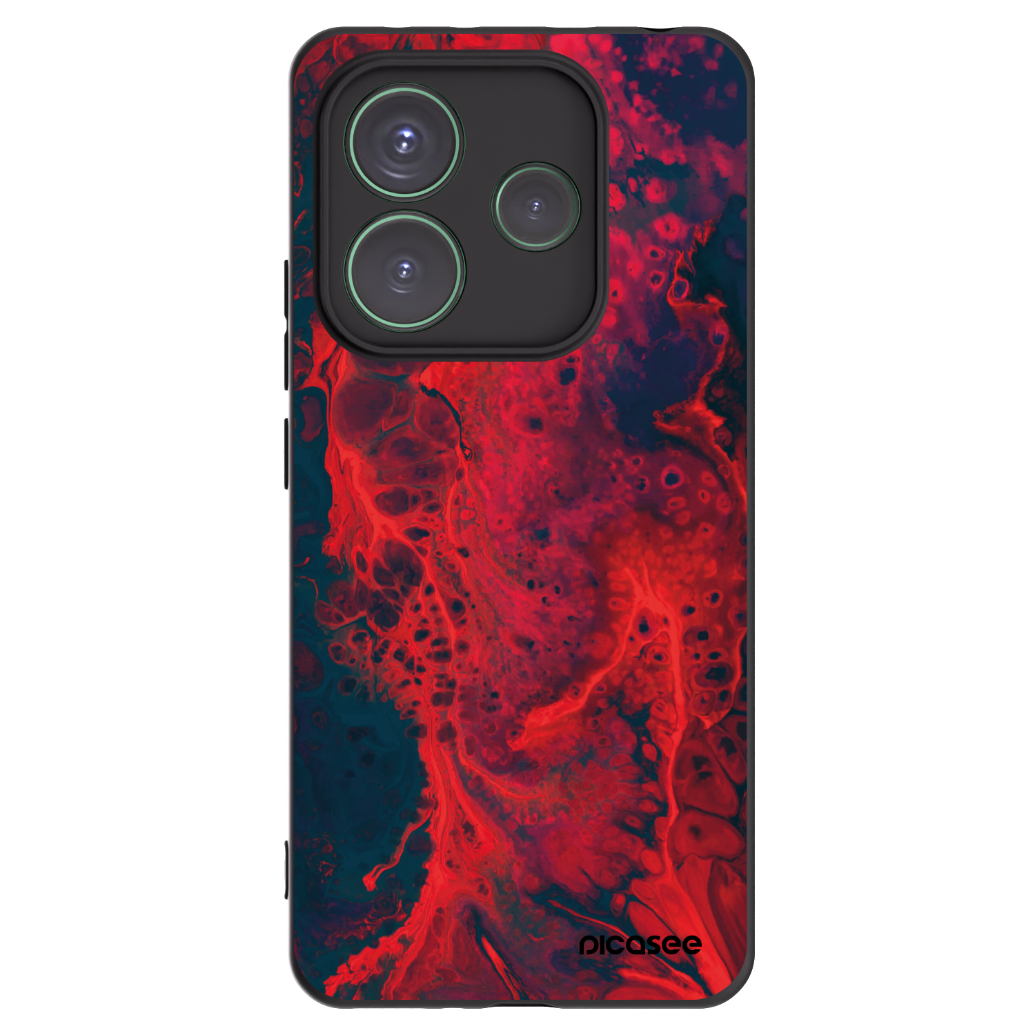 Picasee crna silikonska maskica za Xiaomi Redmi Note 14 5G - Organic red