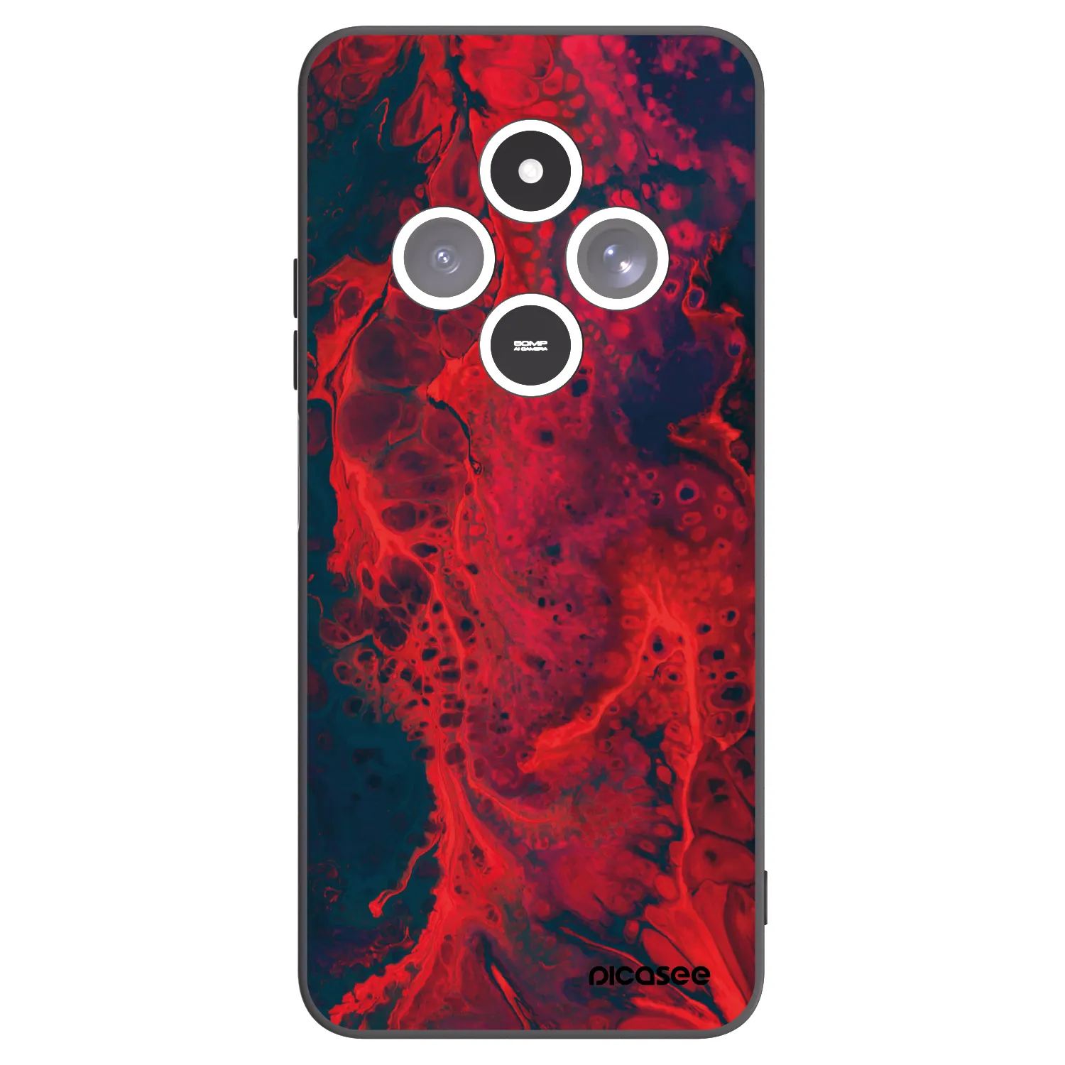 Picasee crna silikonska maskica za Xiaomi Redmi 14C - Organic red