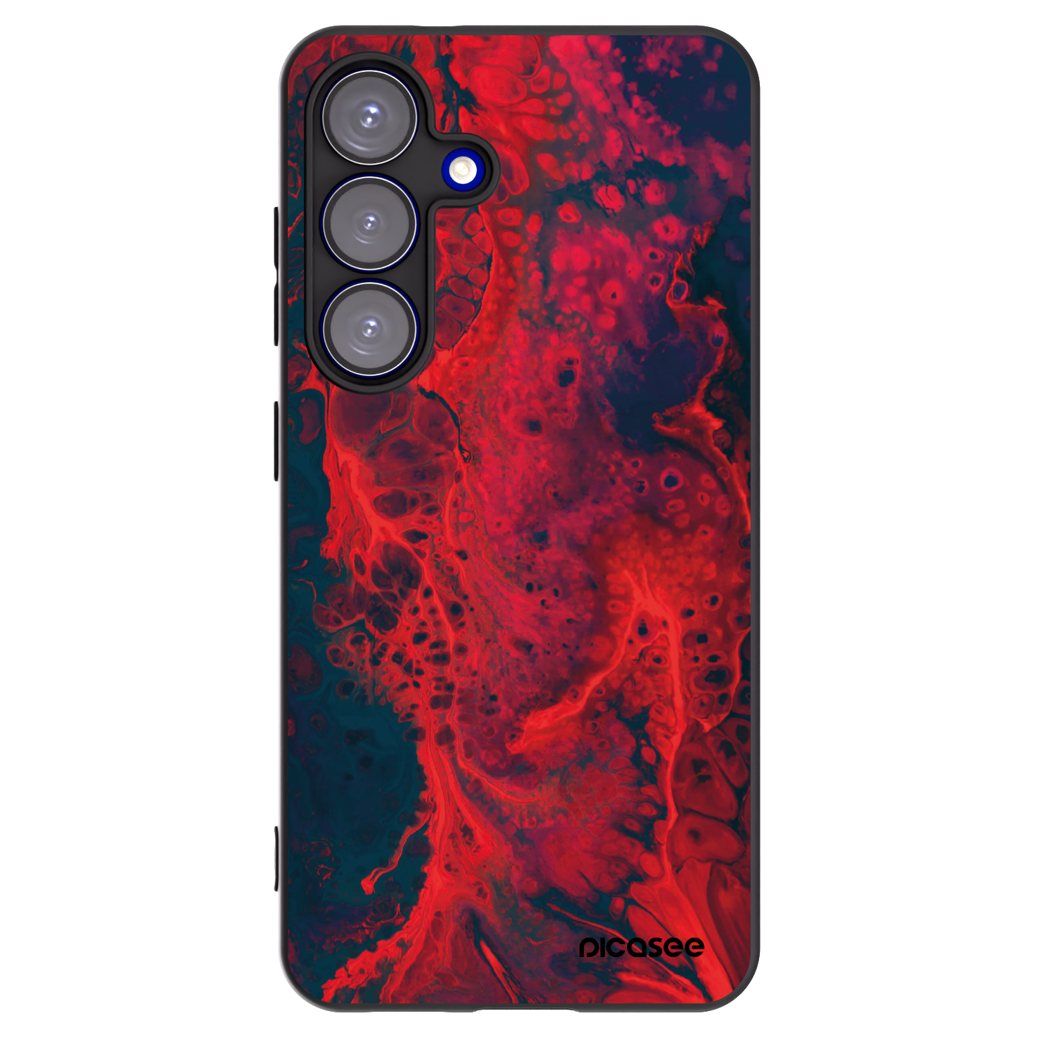 Picasee crna silikonska maskica za Samsung Galaxy S25 5G - Organic red