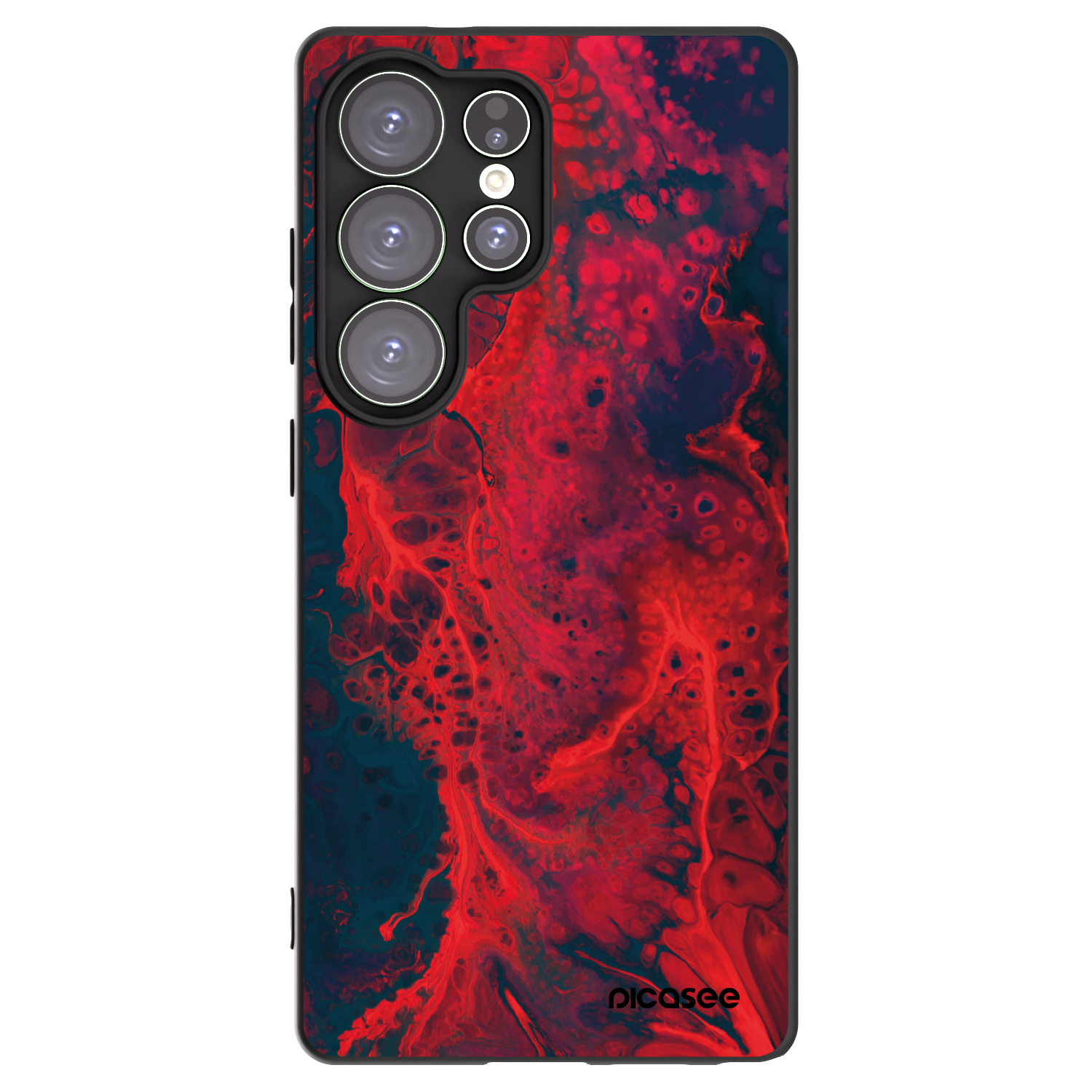 Picasee crna silikonska maskica za Samsung Galaxy S25 Ultra 5G - Organic red