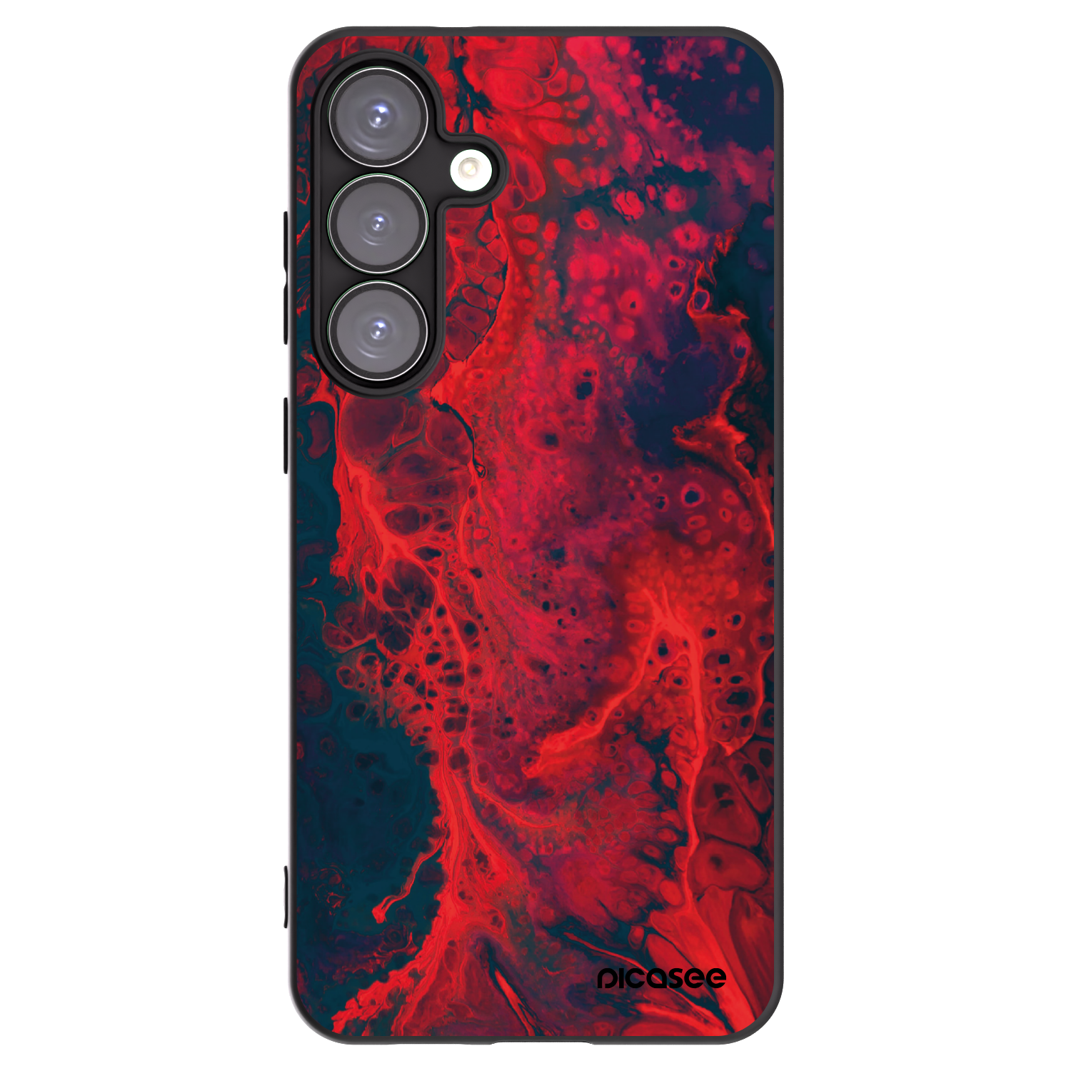 Picasee crna silikonska maskica za Samsung Galaxy S25+ 5G - Organic red