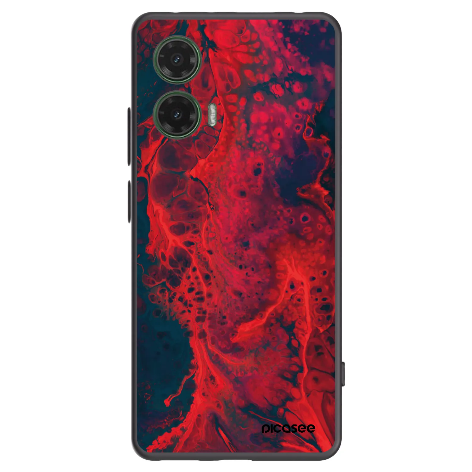 Picasee crna silikonska maskica za Motorola Moto G35 5G - Organic red