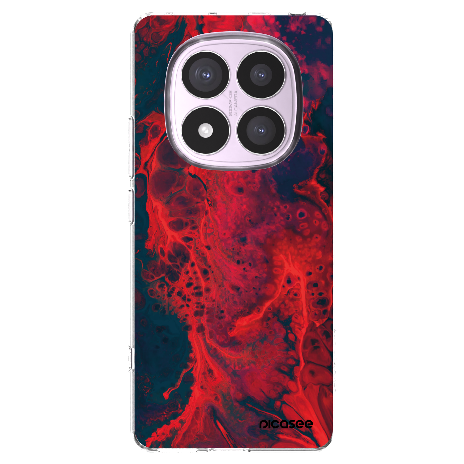 Picasee silikonska prozirna maskica za Xiaomi Redmi Note 14 Pro 4G - Organic red