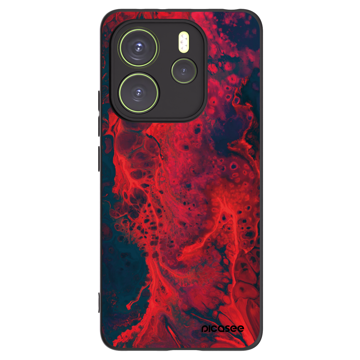 Picasee crna silikonska maskica za Xiaomi Redmi Note 14 4G - Organic red