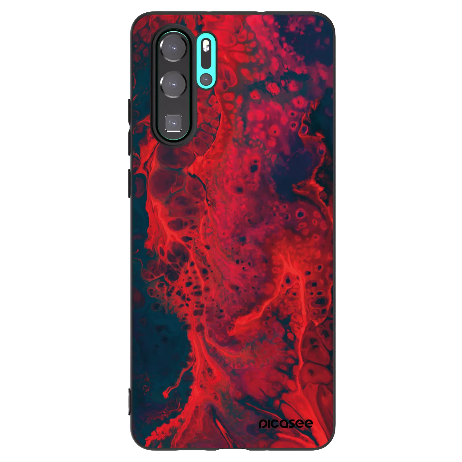Picasee crna silikonska maskica za Huawei P30 Pro - Organic red