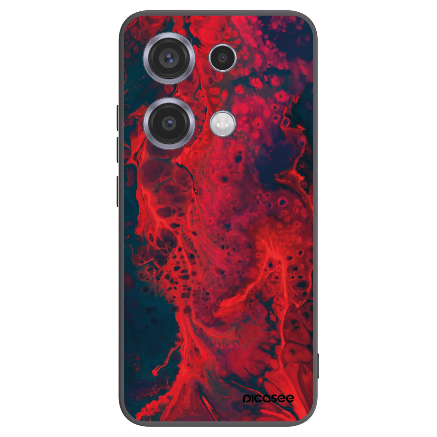 Picasee crna silikonska maskica za Xiaomi Redmi Note 14S - Organic red