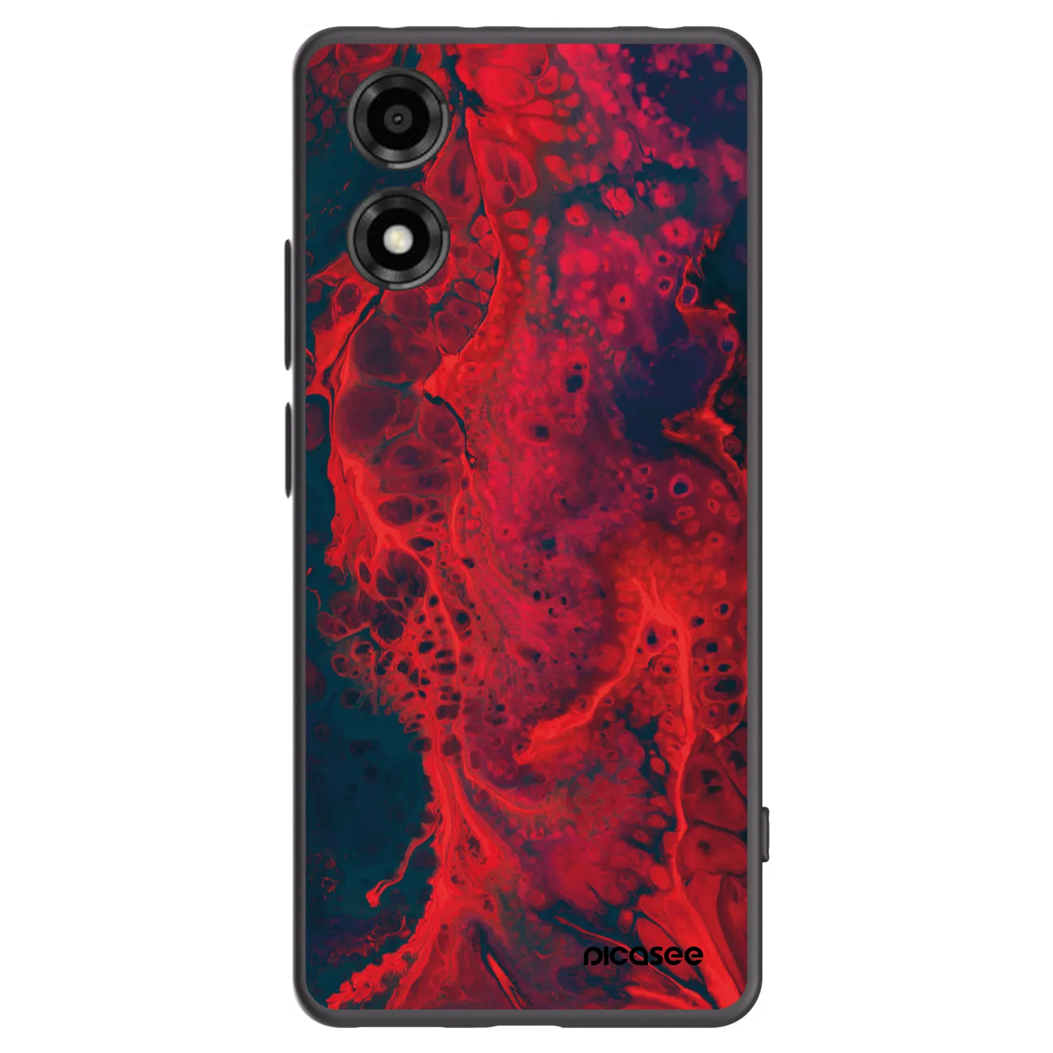 Picasee crna silikonska maskica za Motorola Moto E14 - Organic red