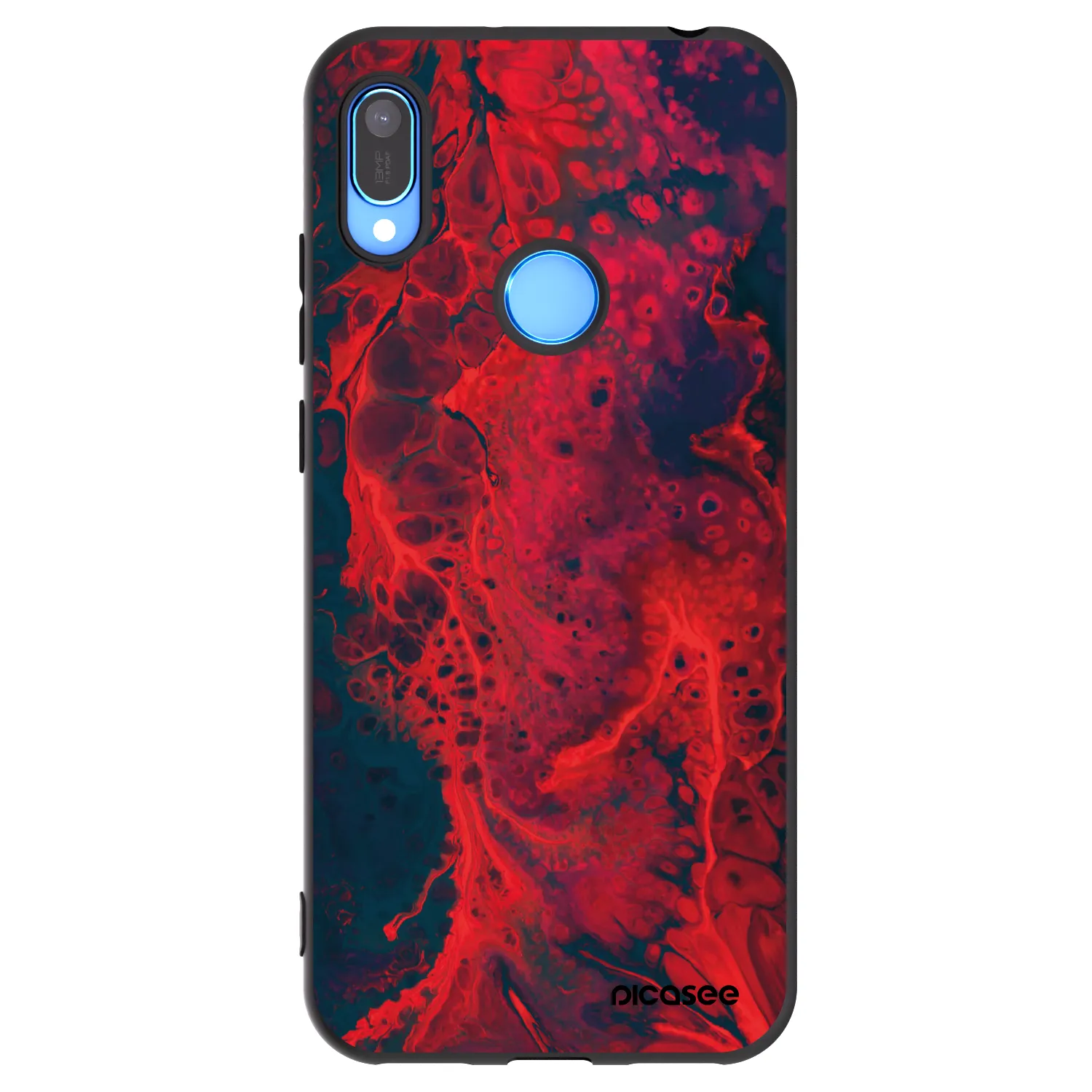 Picasee crna silikonska maskica za Huawei Y6 2019 - Organic red