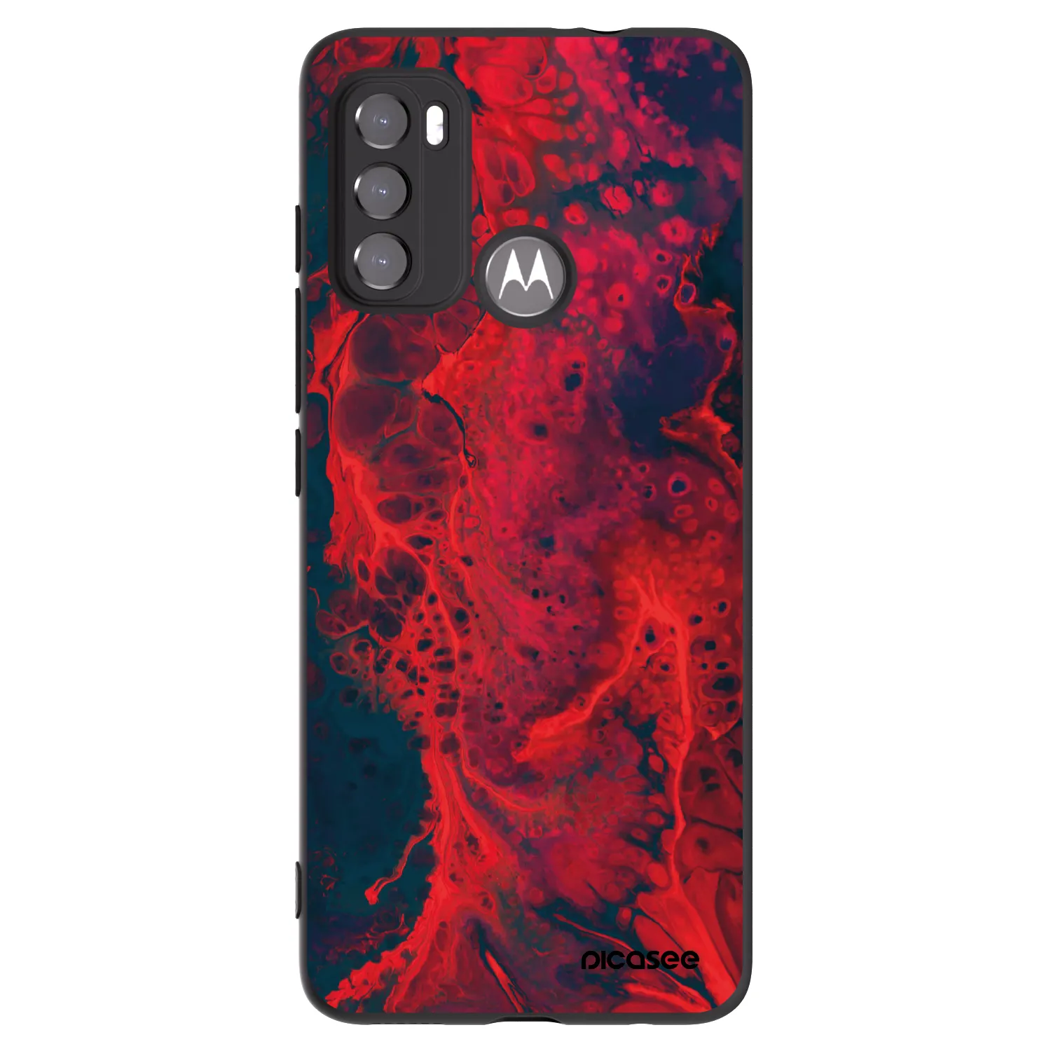 Picasee crna silikonska maskica za Motorola Edge 60 5G - Organic red