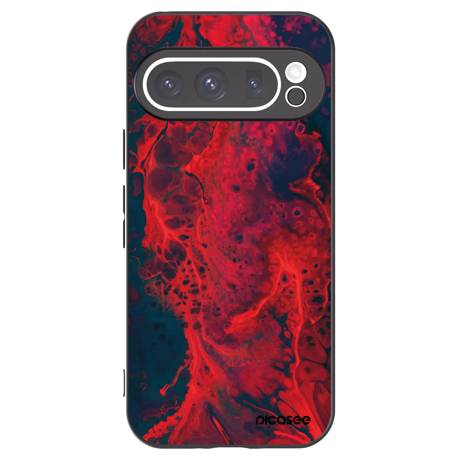 Picasee crna silikonska maskica za Google Pixel 9 Pro XL - Organic red