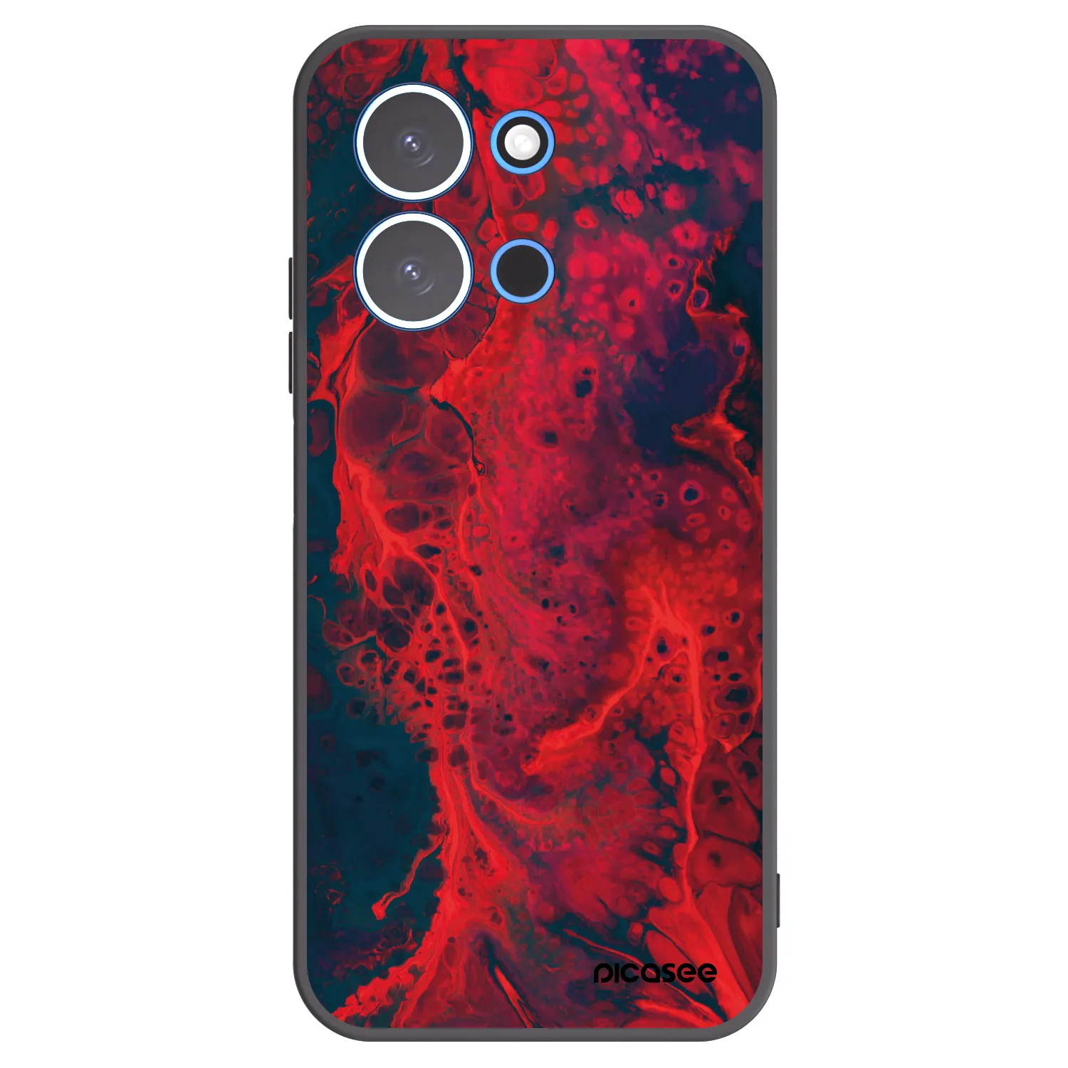Picasee crna silikonska maskica za Xiaomi Redmi 15C 4G - Organic red