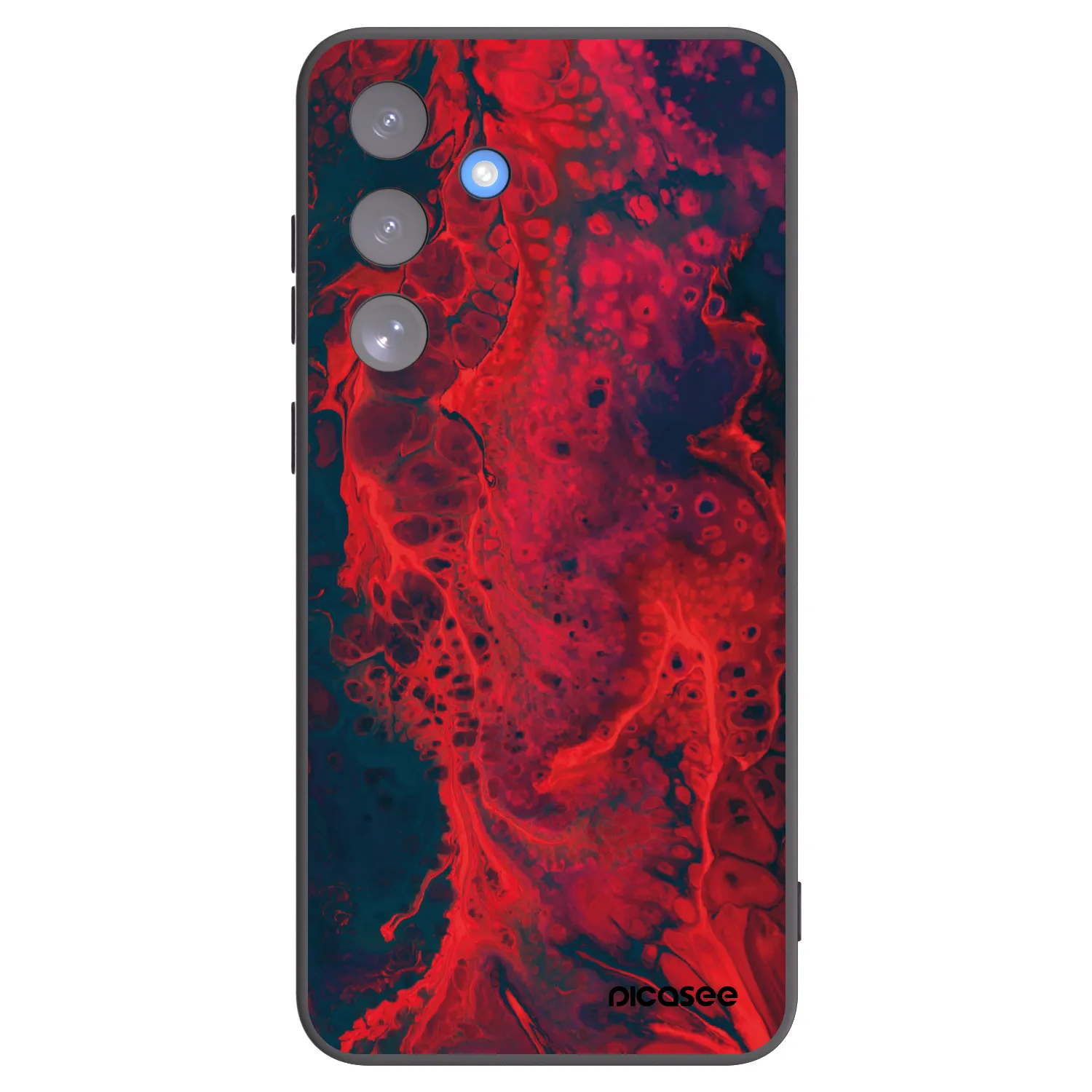 Picasee crna silikonska maskica za Samsung Galaxy S25 FE 5G - Organic red