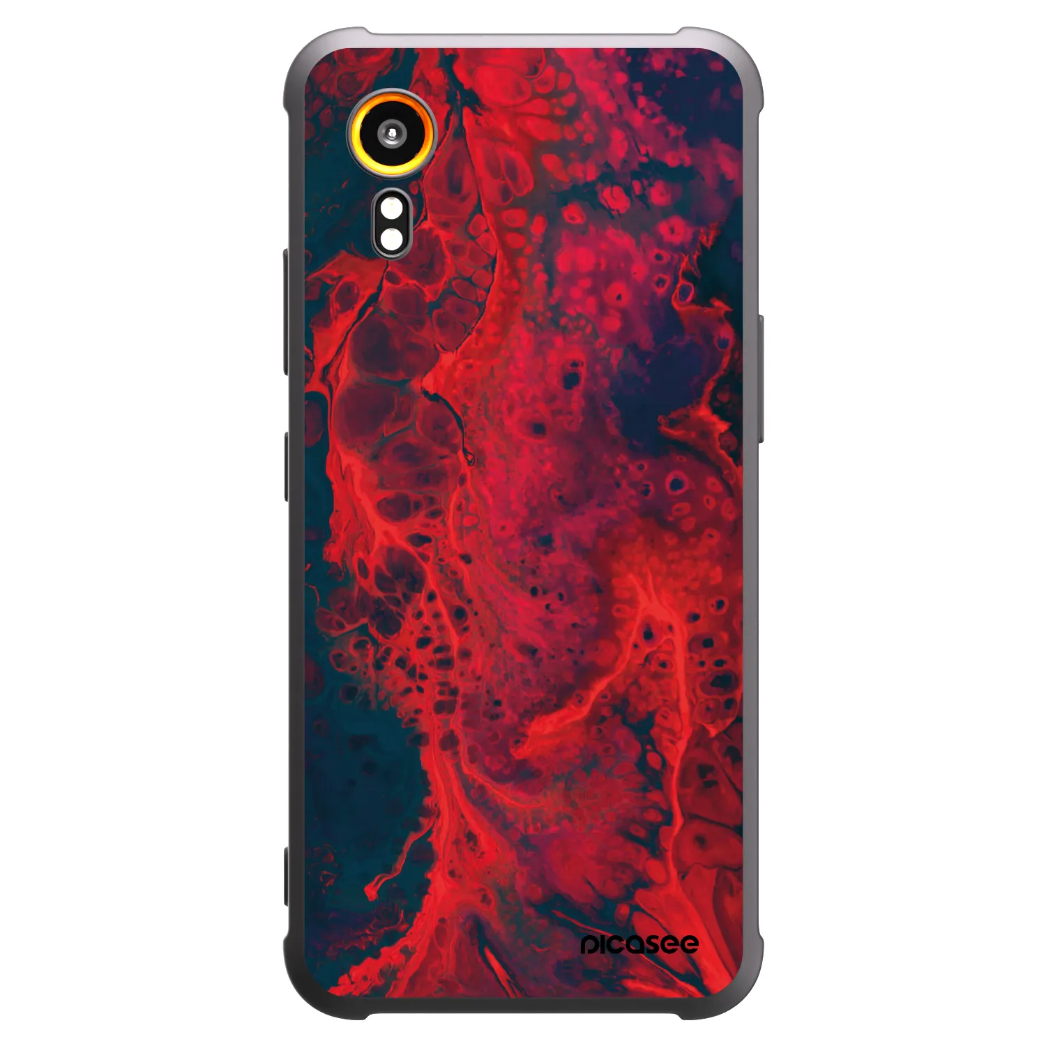 Picasee crna silikonska maskica za Samsung Galaxy Xcover 7 - Organic red