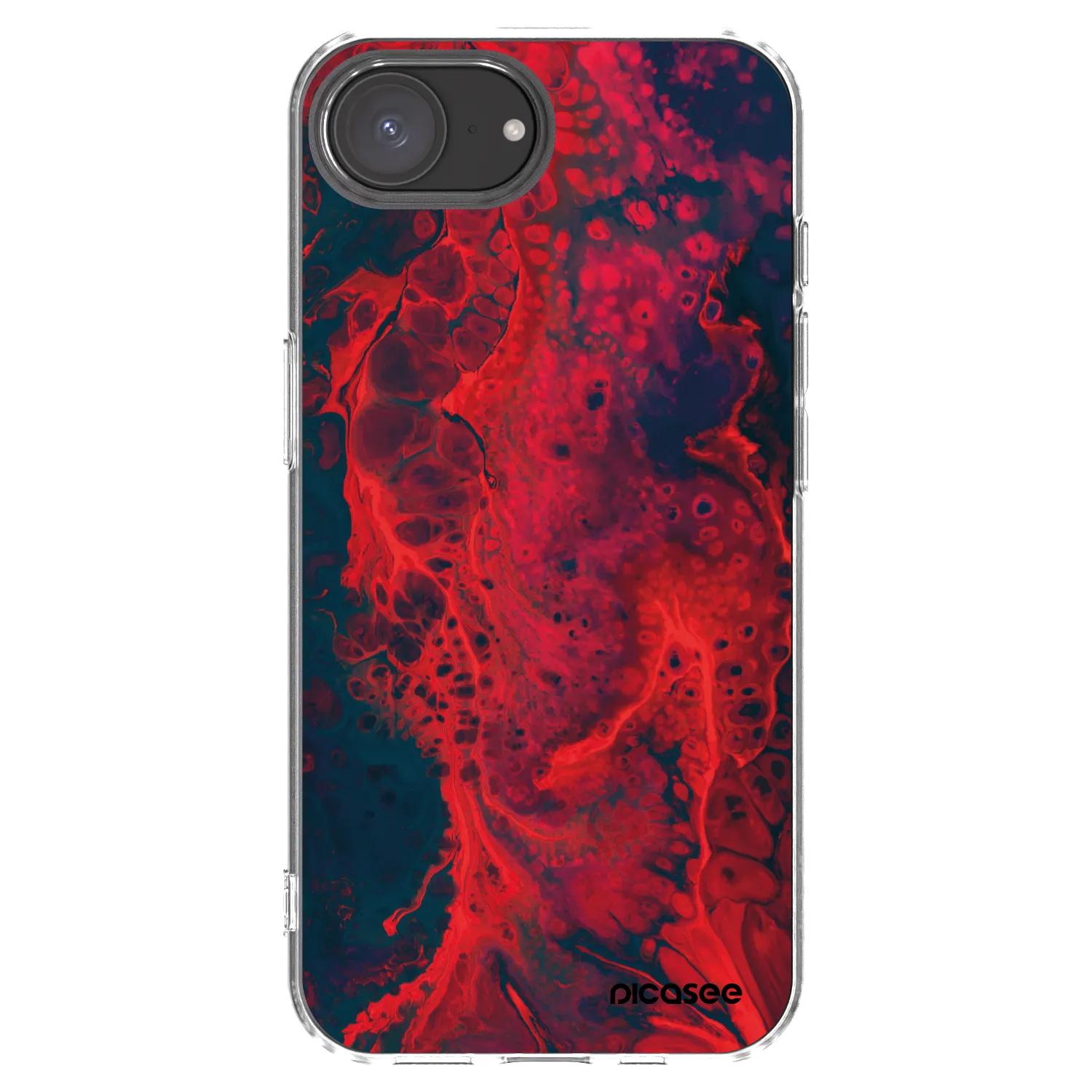Picasee silikonska prozirna maskica za Apple iPhone 17e - Organic red