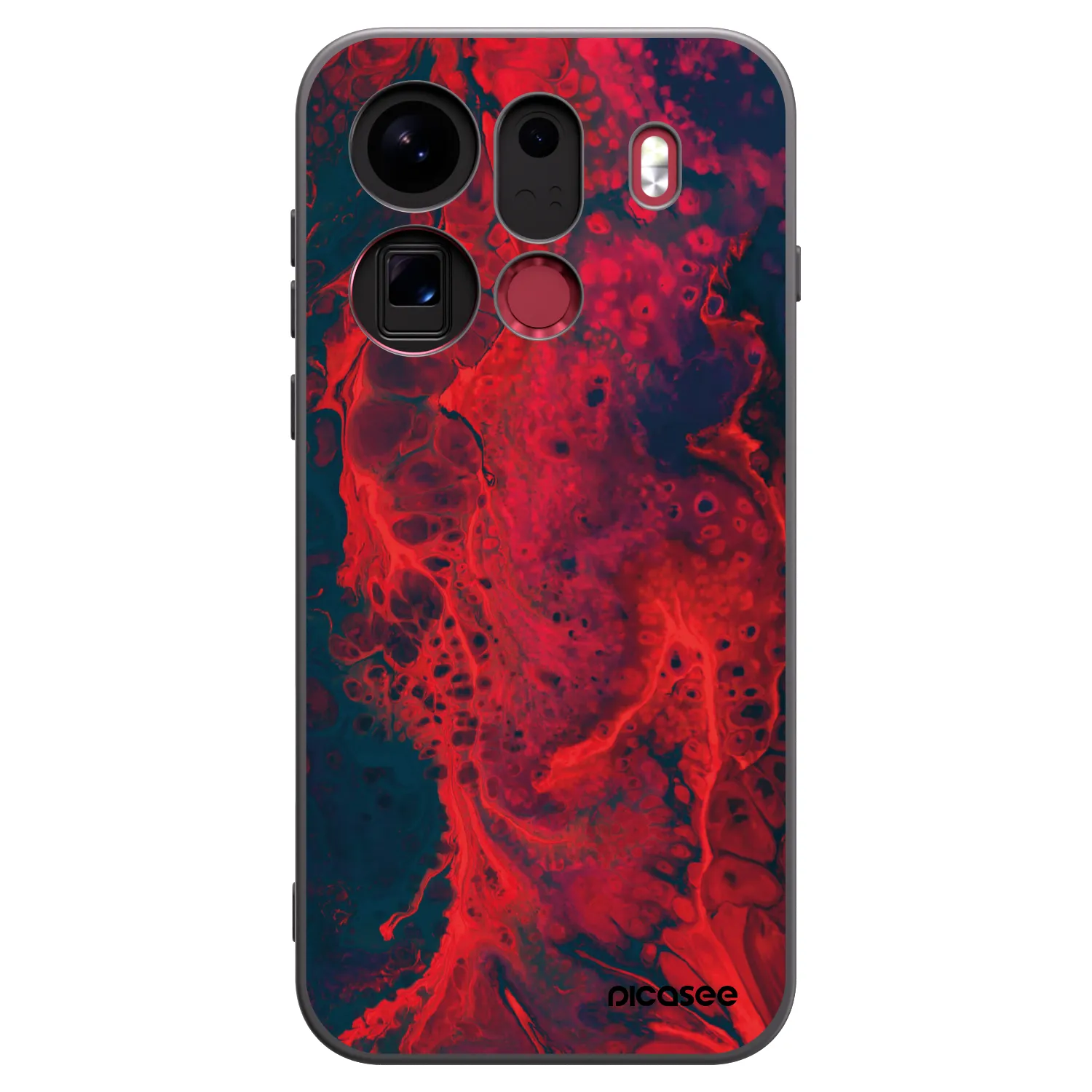 Picasee crna silikonska maskica za OPPO Find X9 Pro - Organic red