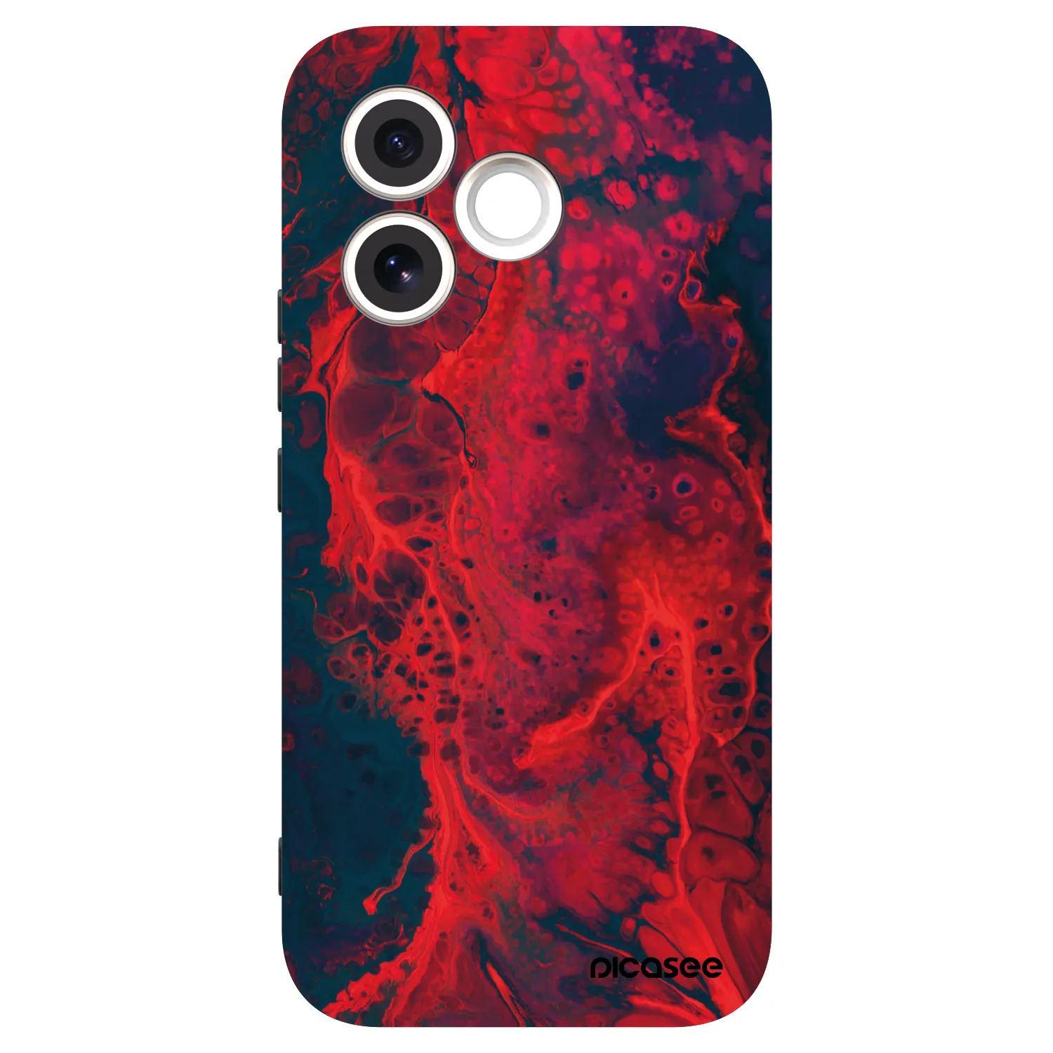 Picasee crna silikonska maskica za Honor 600 Lite - Organic red