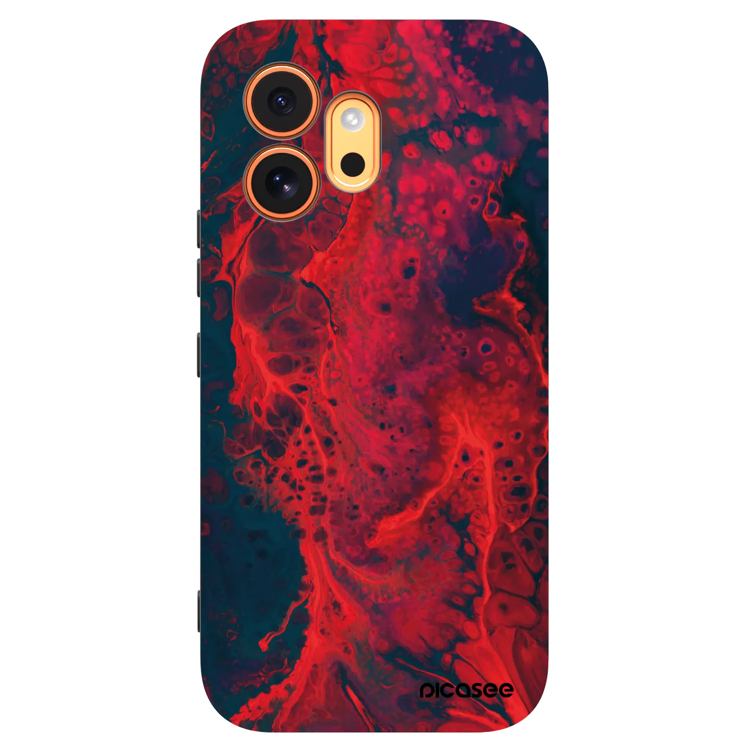 Picasee crna silikonska maskica za Honor 600 - Organic red