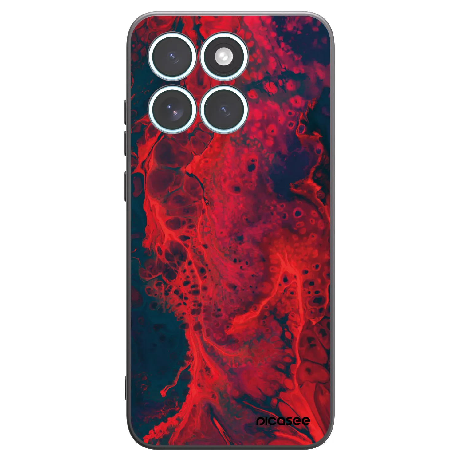 Picasee crna silikonska maskica za Motorola Edge 70 Fusion - Organic red